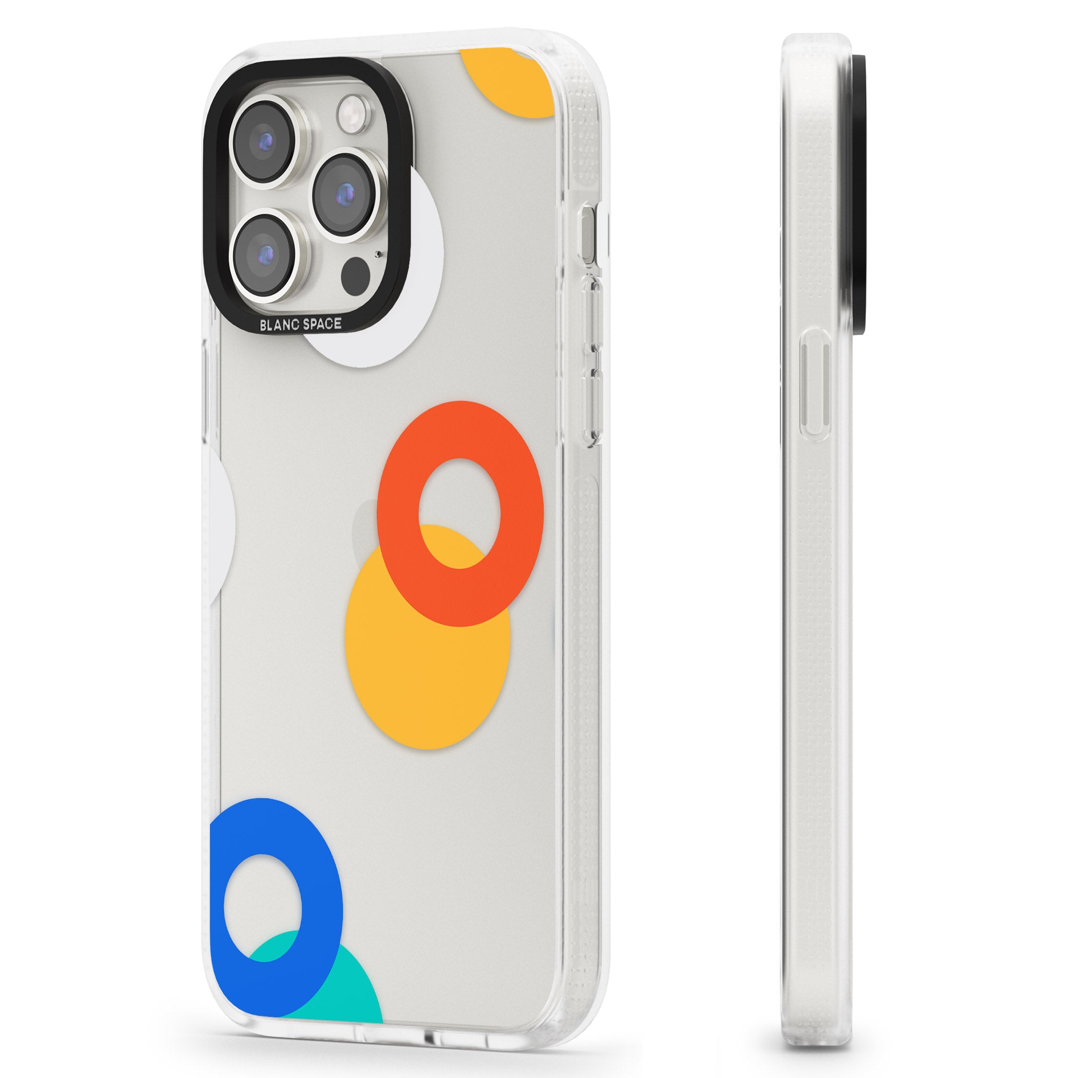Abstract Mixed Circles iPhone 15 Pro Max / 15 Pro / 14 Pro Max / 14 Pro / 13 Pro Clear Case Impact Air - Blanc Space