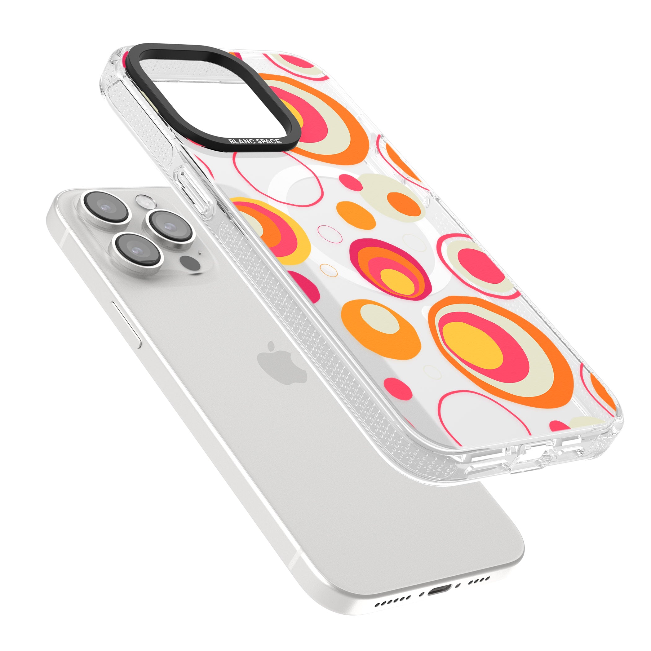 Mid-Century Party Pattern iPhone 15 Pro Max / 15 Pro / 14 Pro Max / 14 Pro / 13 Pro Clear Case Impact Air - Blanc Space