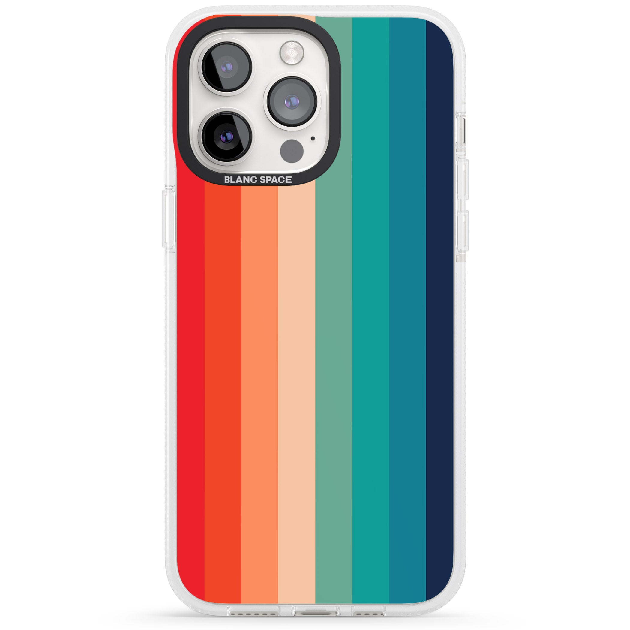 Retro 70's Colour Palette iPhone 15 Pro Max / 15 Pro / 14 Pro Max / 14 Pro / 13 Pro Clear Case Impact Air - Blanc Space