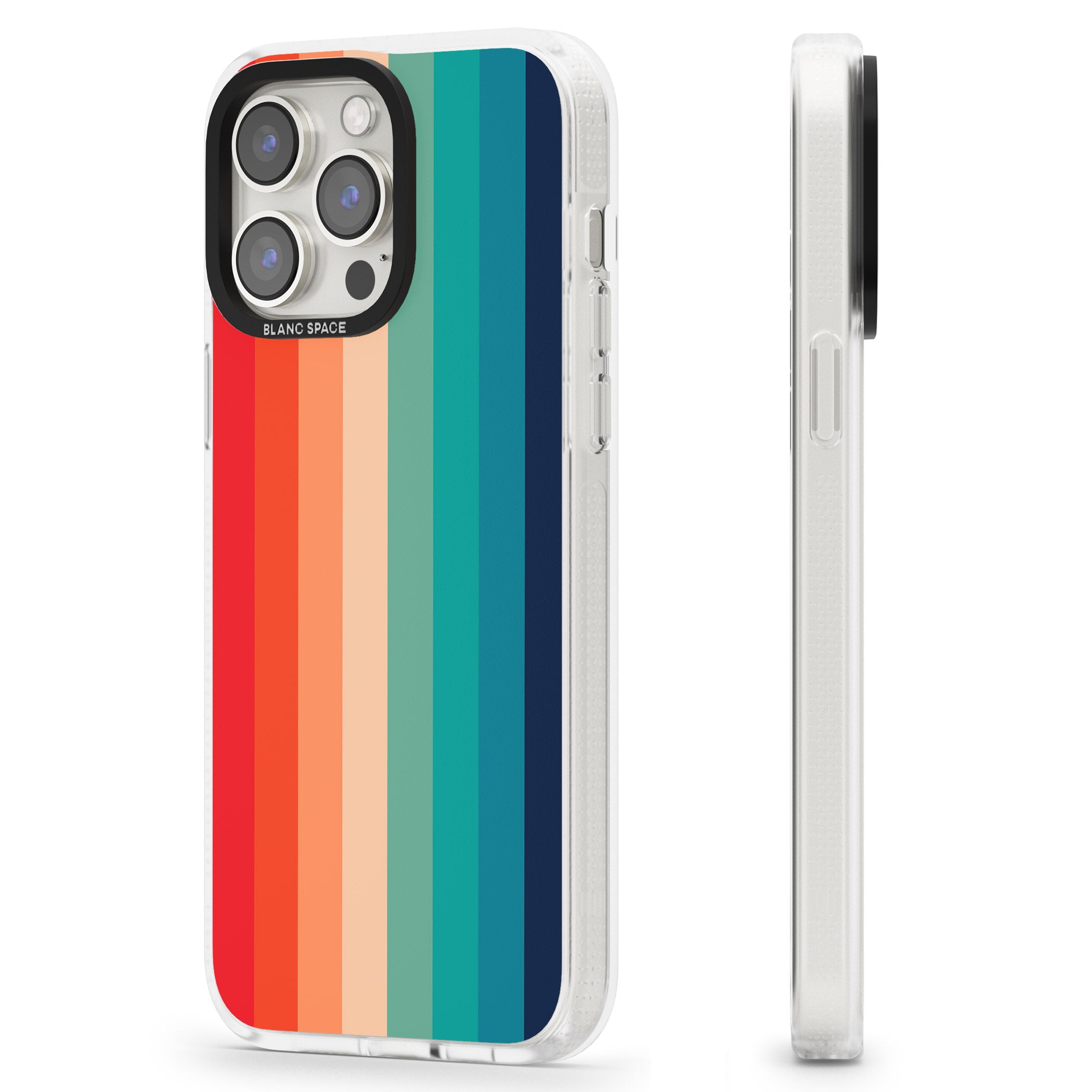 Retro 70's Colour Palette iPhone 15 Pro Max / 15 Pro / 14 Pro Max / 14 Pro / 13 Pro Clear Case Impact Air - Blanc Space