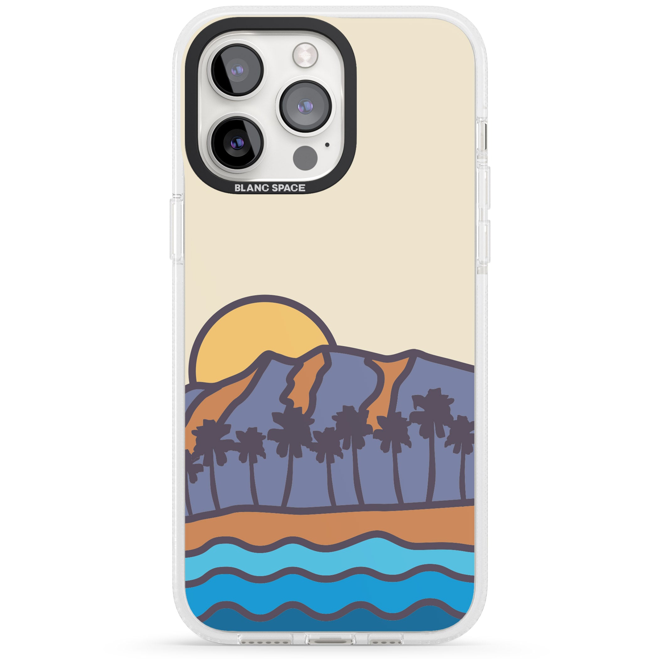 South Sunset iPhone 15 Pro Max / 15 Pro / 14 Pro Max / 14 Pro / 13 Pro Clear Case Impact Air - Blanc Space
