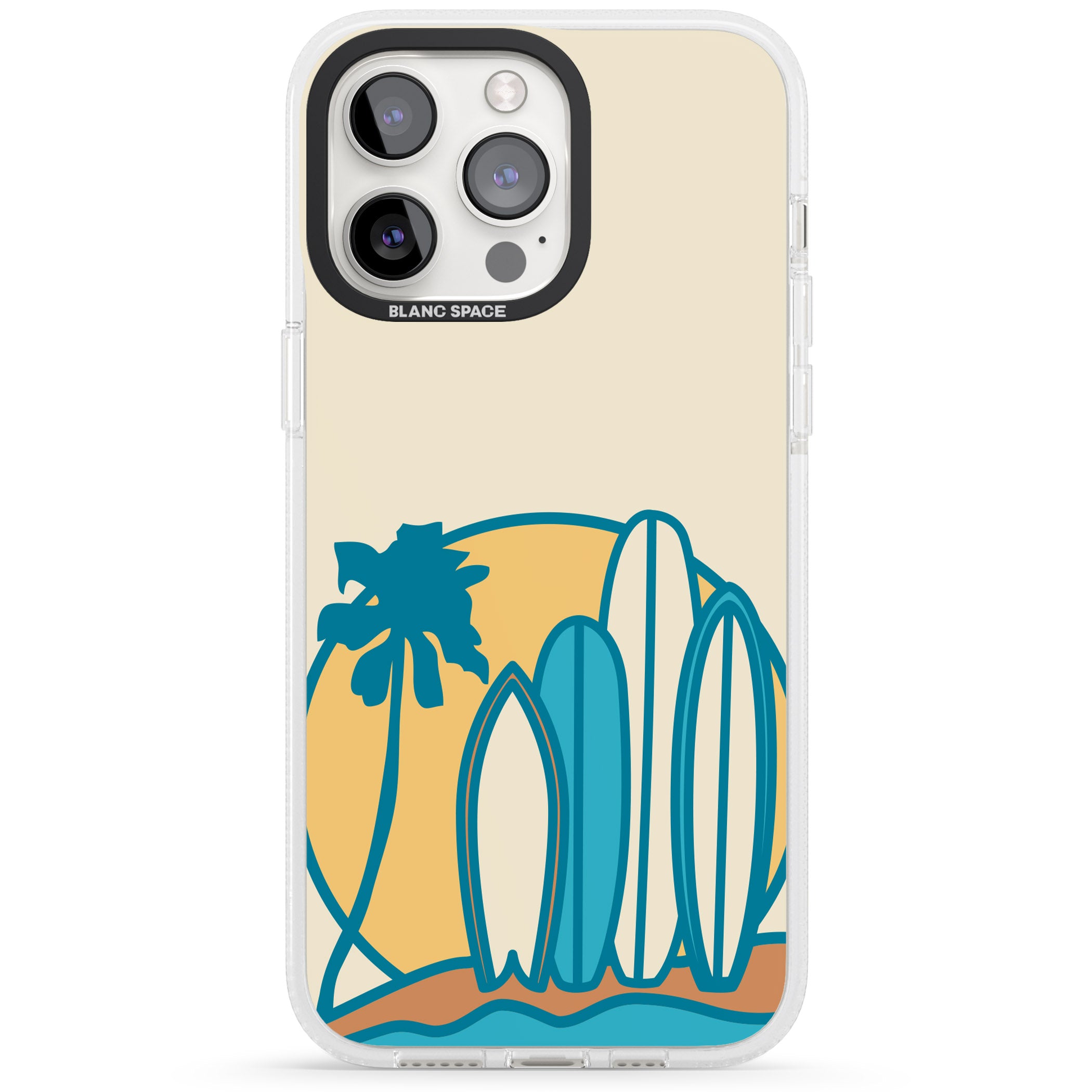 Beach Bound iPhone 15 Pro Max / 15 Pro / 14 Pro Max / 14 Pro / 13 Pro Clear Case Impact Air - Blanc Space