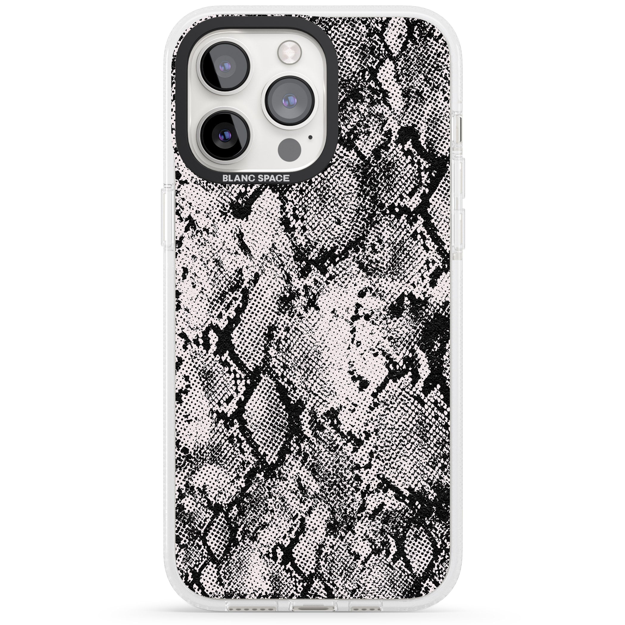 Pastel Snakeskin - Grey iPhone 15 Pro Max / 15 Pro / 14 Pro Max / 14 Pro / 13 Pro Clear Case Impact Air - Blanc Space