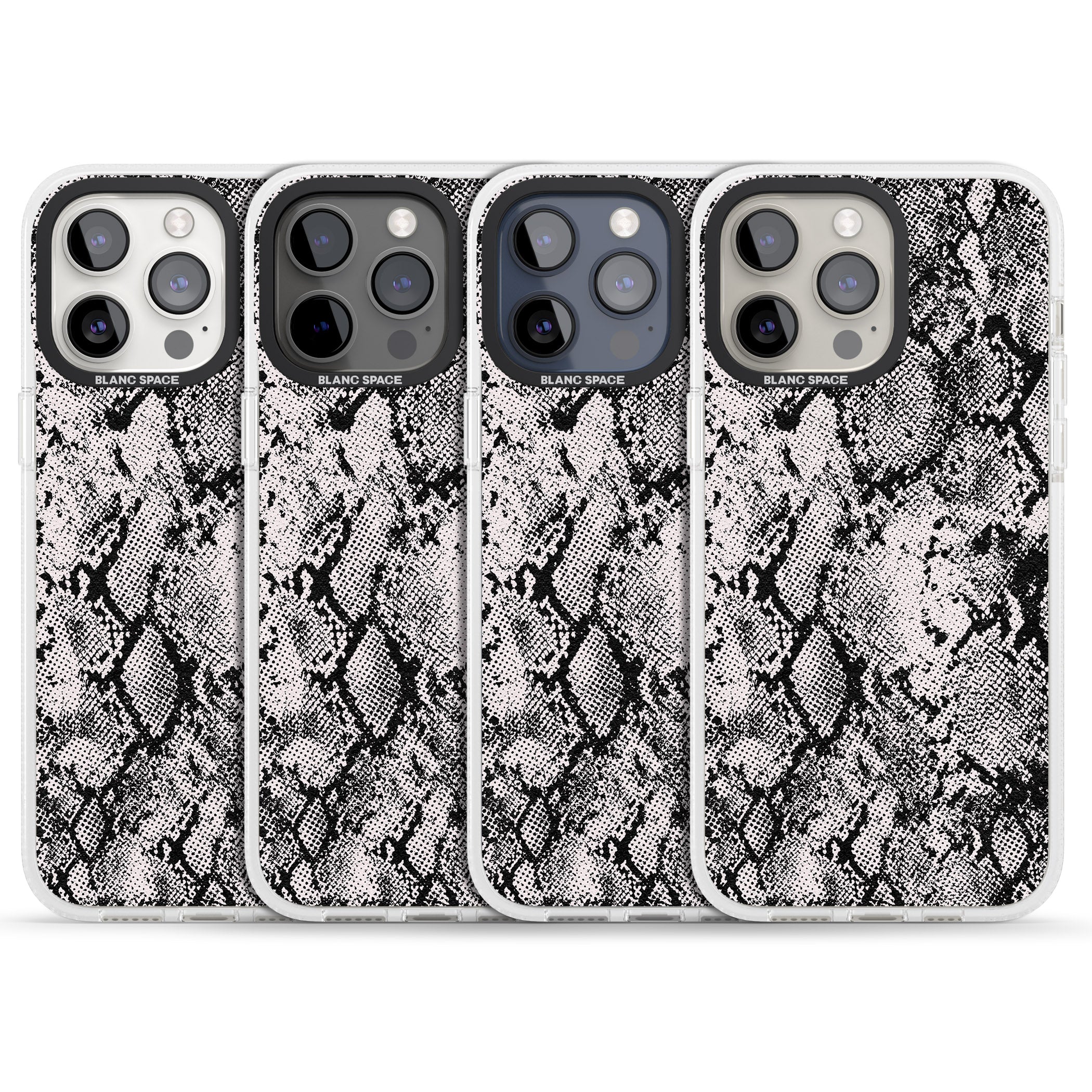 Pastel Snakeskin - Grey iPhone 15 Pro Max / 15 Pro / 14 Pro Max / 14 Pro / 13 Pro Clear Case Impact Air - Blanc Space