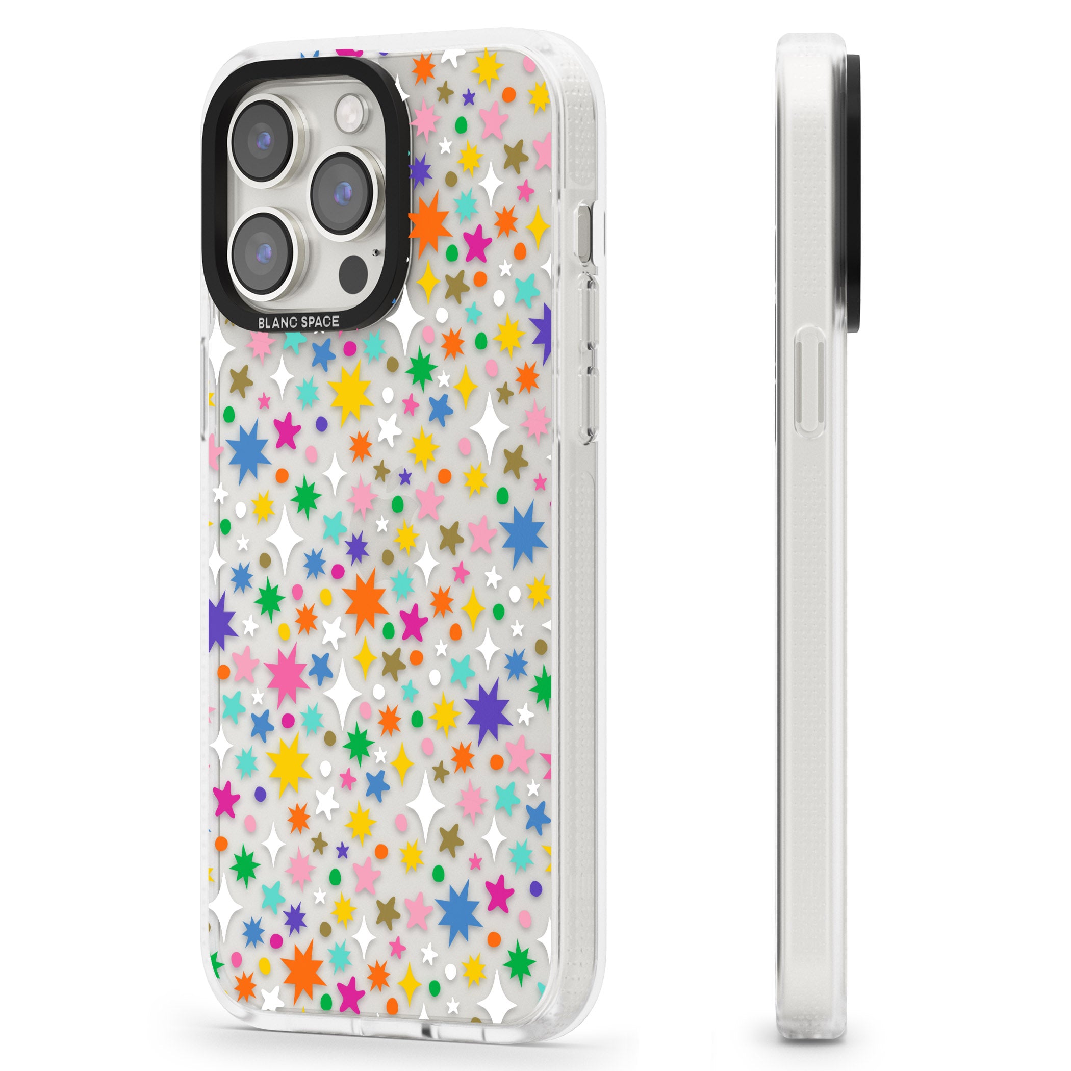 Rainbow Starburst iPhone 15 Pro Max / 15 Pro / 14 Pro Max / 14 Pro / 13 Pro Clear Case Impact Air - Blanc Space