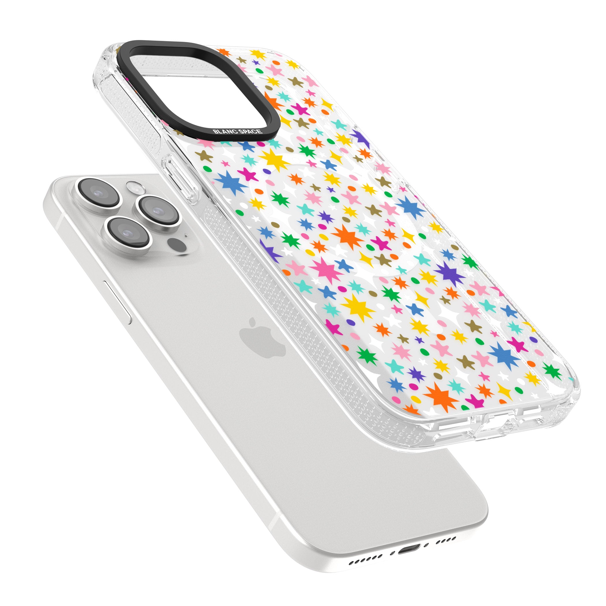 Rainbow Starburst iPhone 15 Pro Max / 15 Pro / 14 Pro Max / 14 Pro / 13 Pro Clear Case Impact Air - Blanc Space