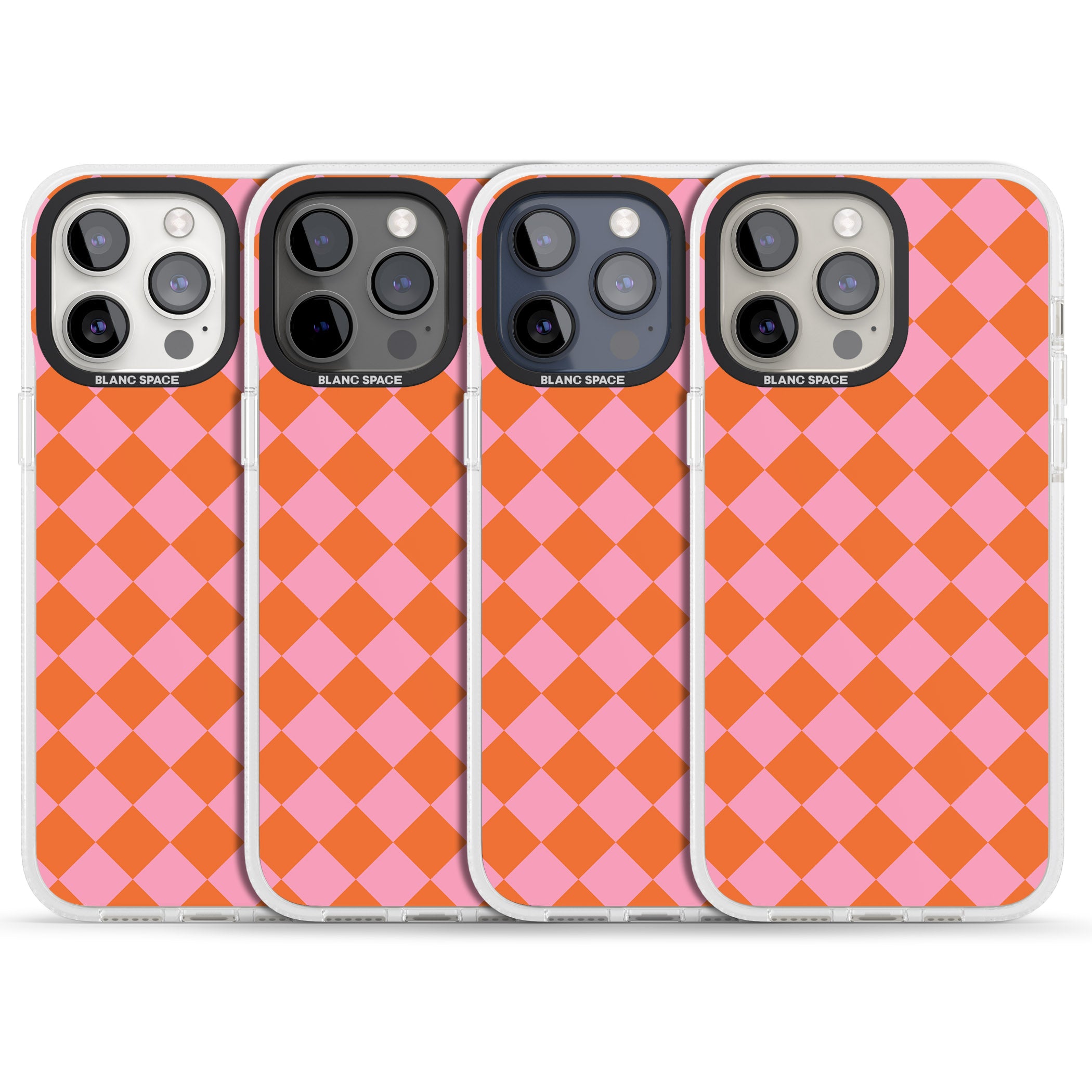 Retro Sunset Diamond Plaid iPhone 15 Pro Max / 15 Pro / 14 Pro Max / 14 Pro / 13 Pro Clear Case Impact Air - Blanc Space
