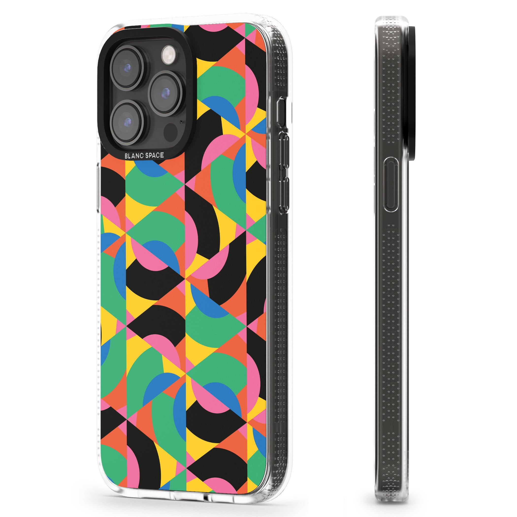 Abstract Carnival iPhone 15 Pro Max / 15 Pro / 14 Pro Max / 14 Pro / 13 Pro Clear Case Impact Air - Blanc Space