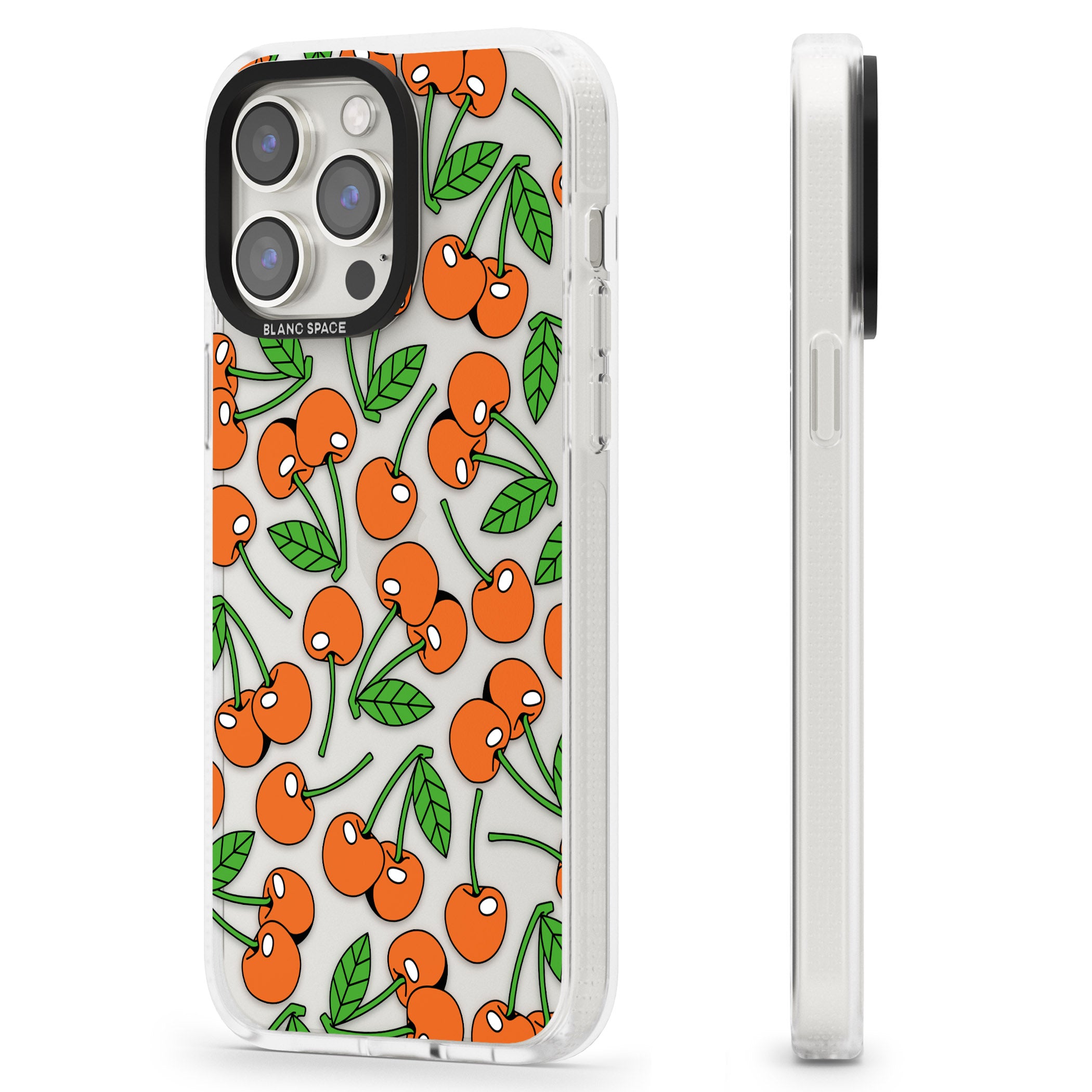 Orchard Fresh Cherries iPhone 15 Pro Max / 15 Pro / 14 Pro Max / 14 Pro / 13 Pro Clear Case Impact Air - Blanc Space