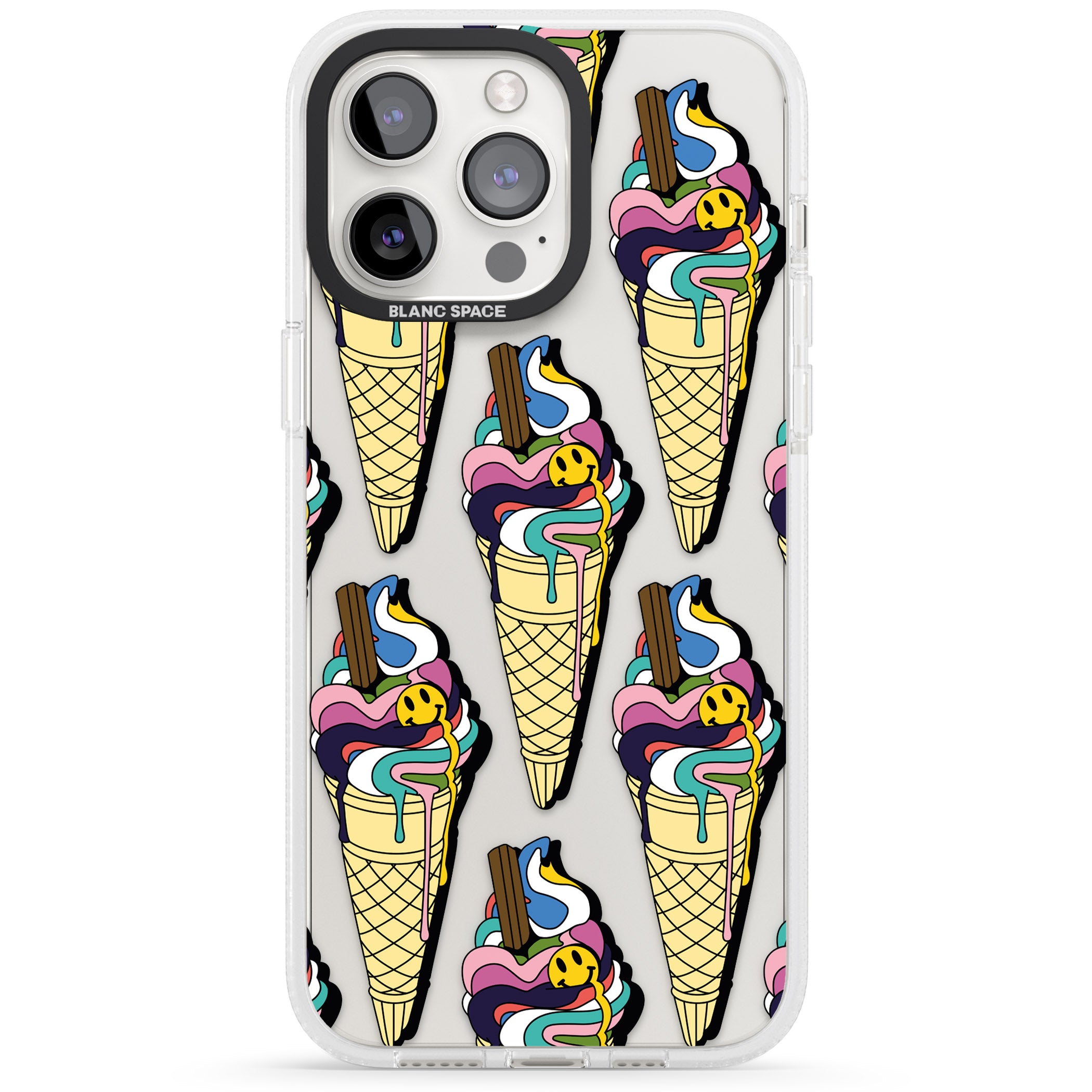 Trip & Drip Ice Cream iPhone 15 Pro Max / 15 Pro / 14 Pro Max / 14 Pro / 13 Pro Clear Case Impact Air - Blanc Space