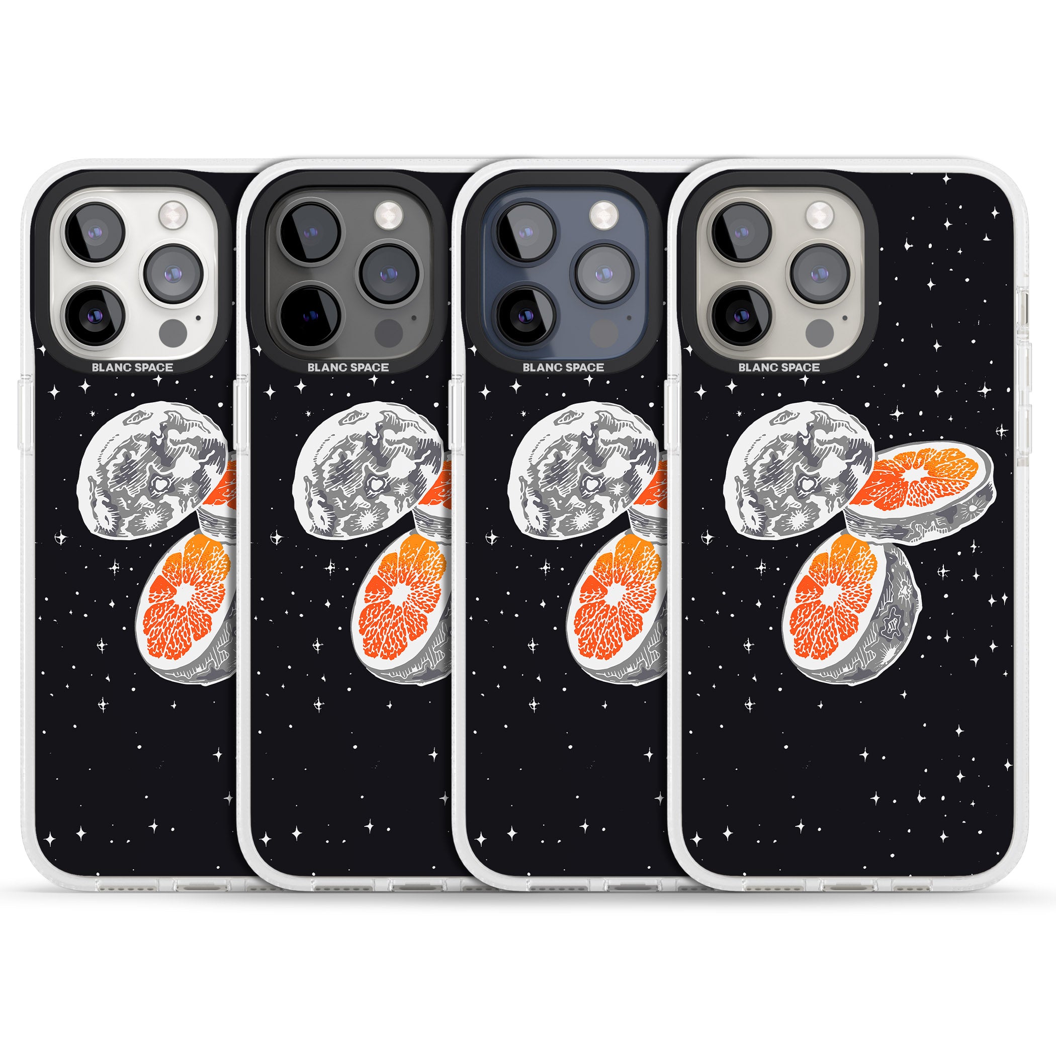 Blood Orange Moon iPhone 15 Pro Max / 15 Pro / 14 Pro Max / 14 Pro / 13 Pro Clear Case Impact Air - Blanc Space