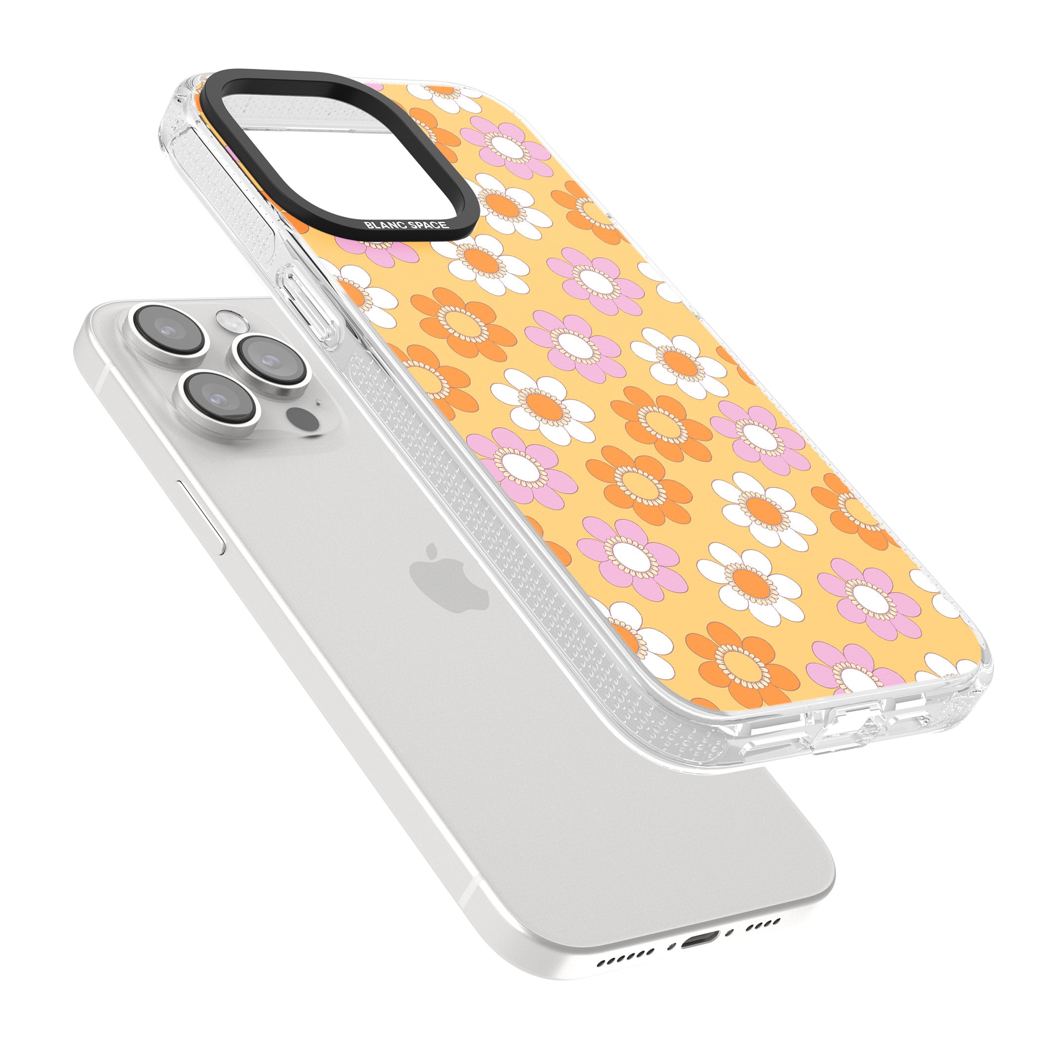 Sunny Flower Mix iPhone 15 Pro Max / 15 Pro / 14 Pro Max / 14 Pro / 13 Pro Clear Case Impact Air - Blanc Space