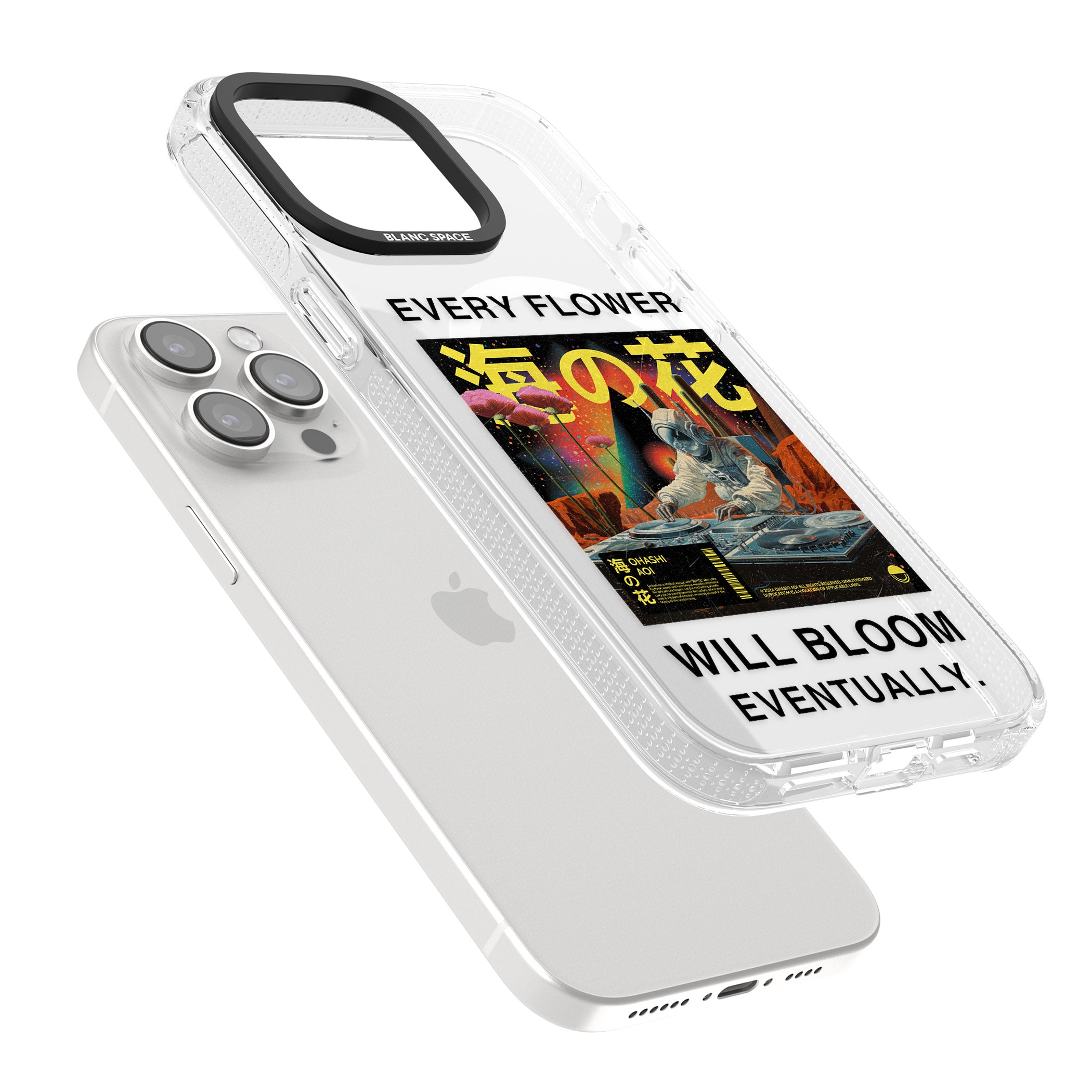 Every Flower Will Bloom Eventually iPhone 15 Pro Max / 15 Pro / 14 Pro Max / 14 Pro / 13 Pro Clear Case Impact Air - Blanc Space