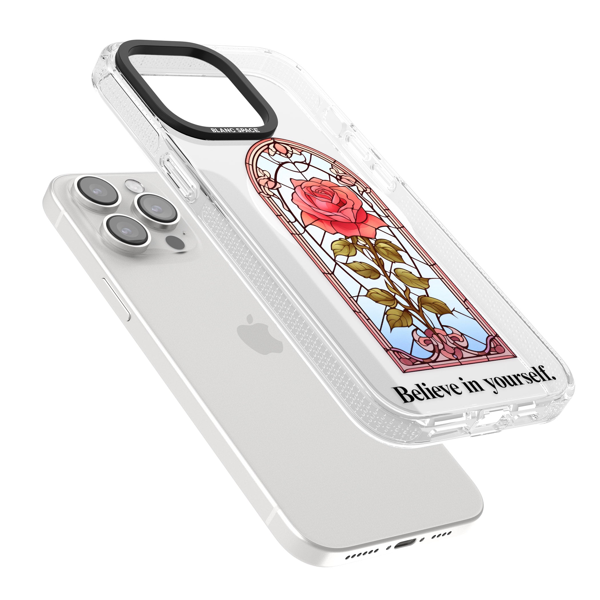 Believe in yourself iPhone 15 Pro Max / 15 Pro / 14 Pro Max / 14 Pro / 13 Pro Clear Case Impact Air - Blanc Space