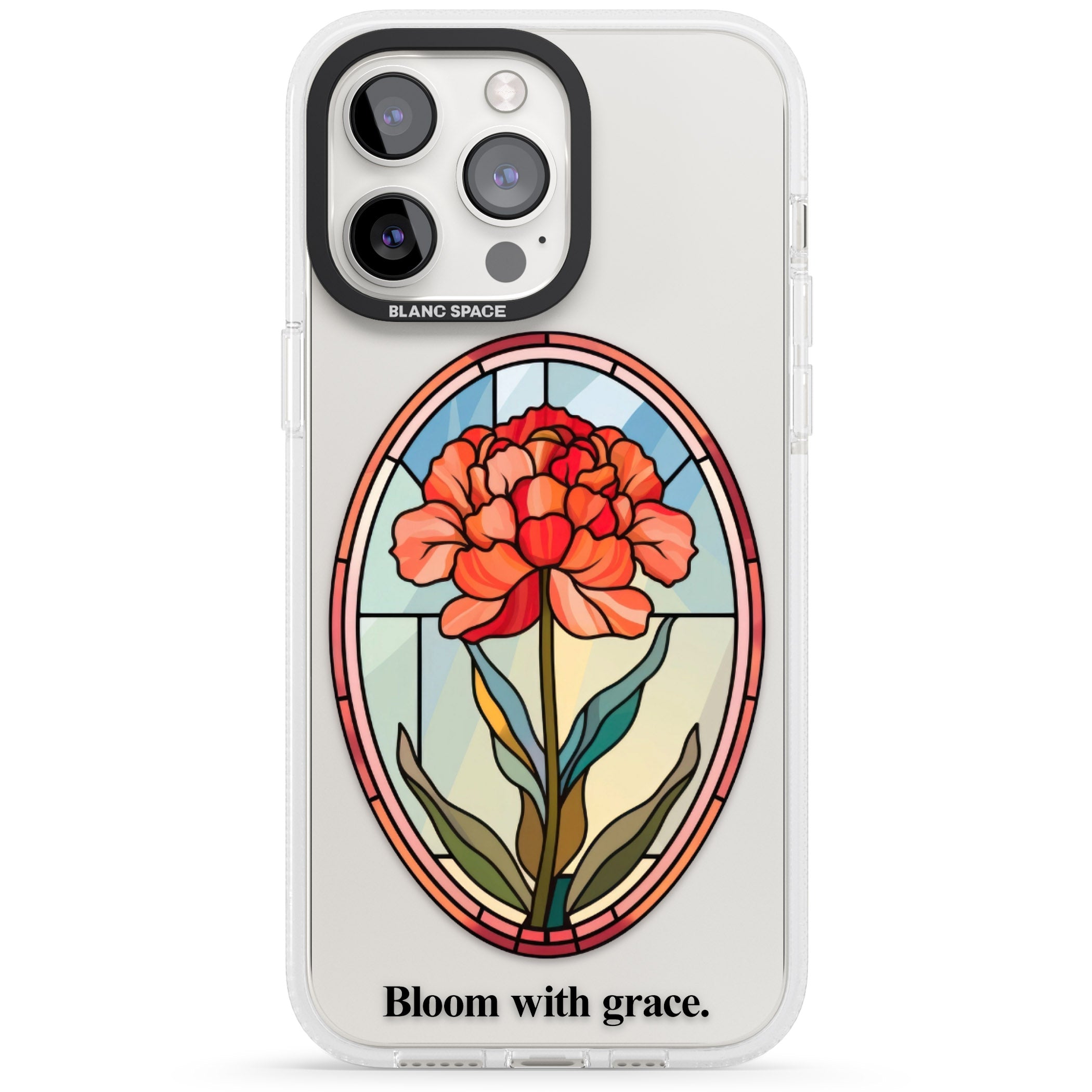 Bloom with grace iPhone 15 Pro Max / 15 Pro / 14 Pro Max / 14 Pro / 13 Pro Clear Case Impact Air - Blanc Space