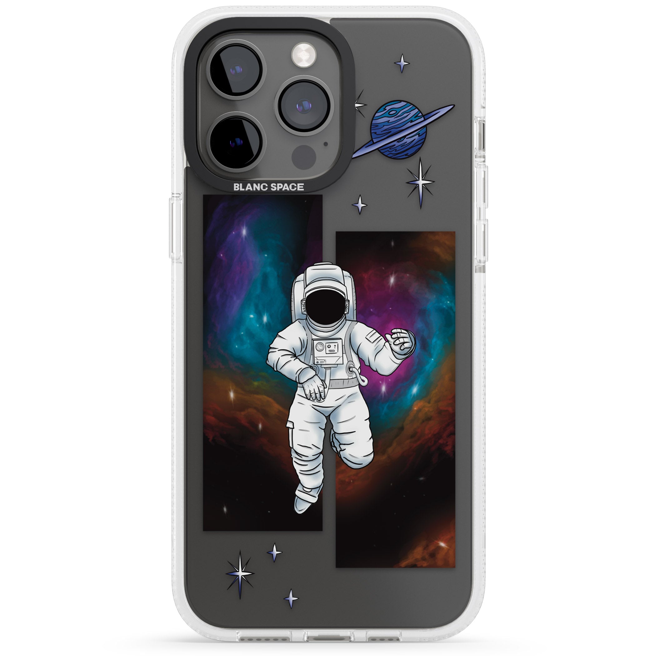 Escape The Nebula iPhone 15 Pro Max / 15 Pro / 14 Pro Max / 14 Pro / 13 Pro Clear Case Impact Air - Blanc Space