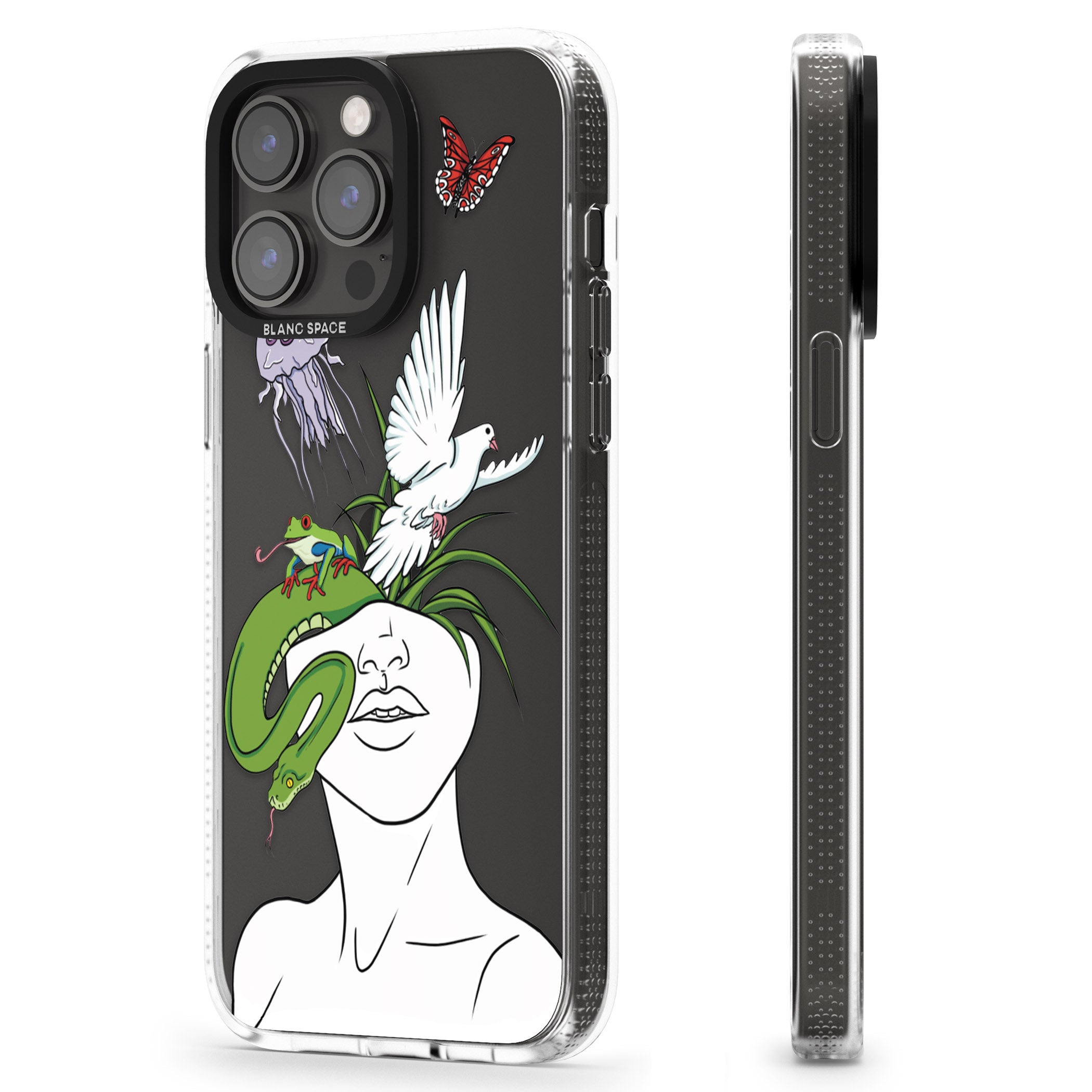 Wild Thoughts iPhone 15 Pro Max / 15 Pro / 14 Pro Max / 14 Pro / 13 Pro Clear Case Impact Air - Blanc Space