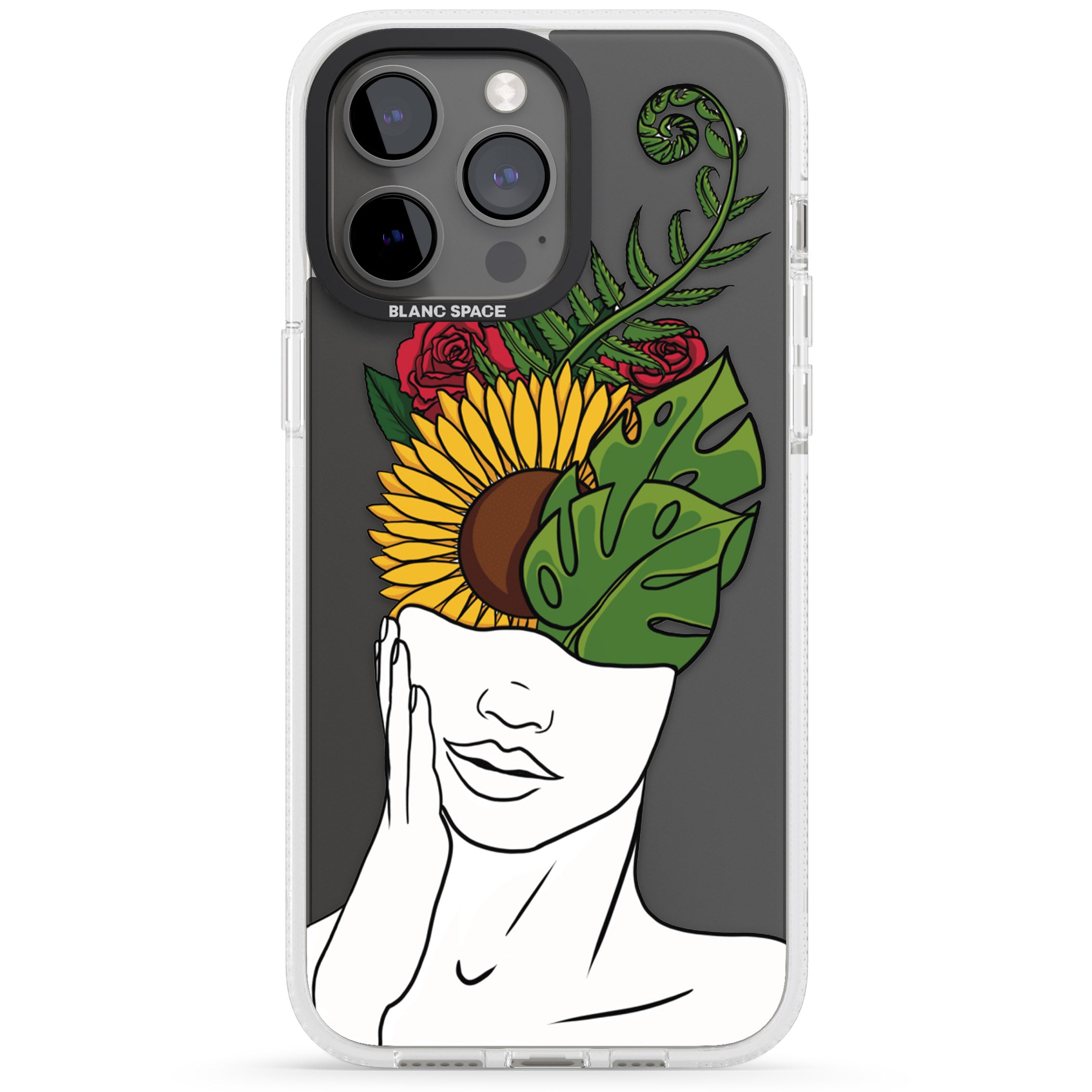 Let The Mind Flourish iPhone 15 Pro Max / 15 Pro / 14 Pro Max / 14 Pro / 13 Pro Clear Case Impact Air - Blanc Space