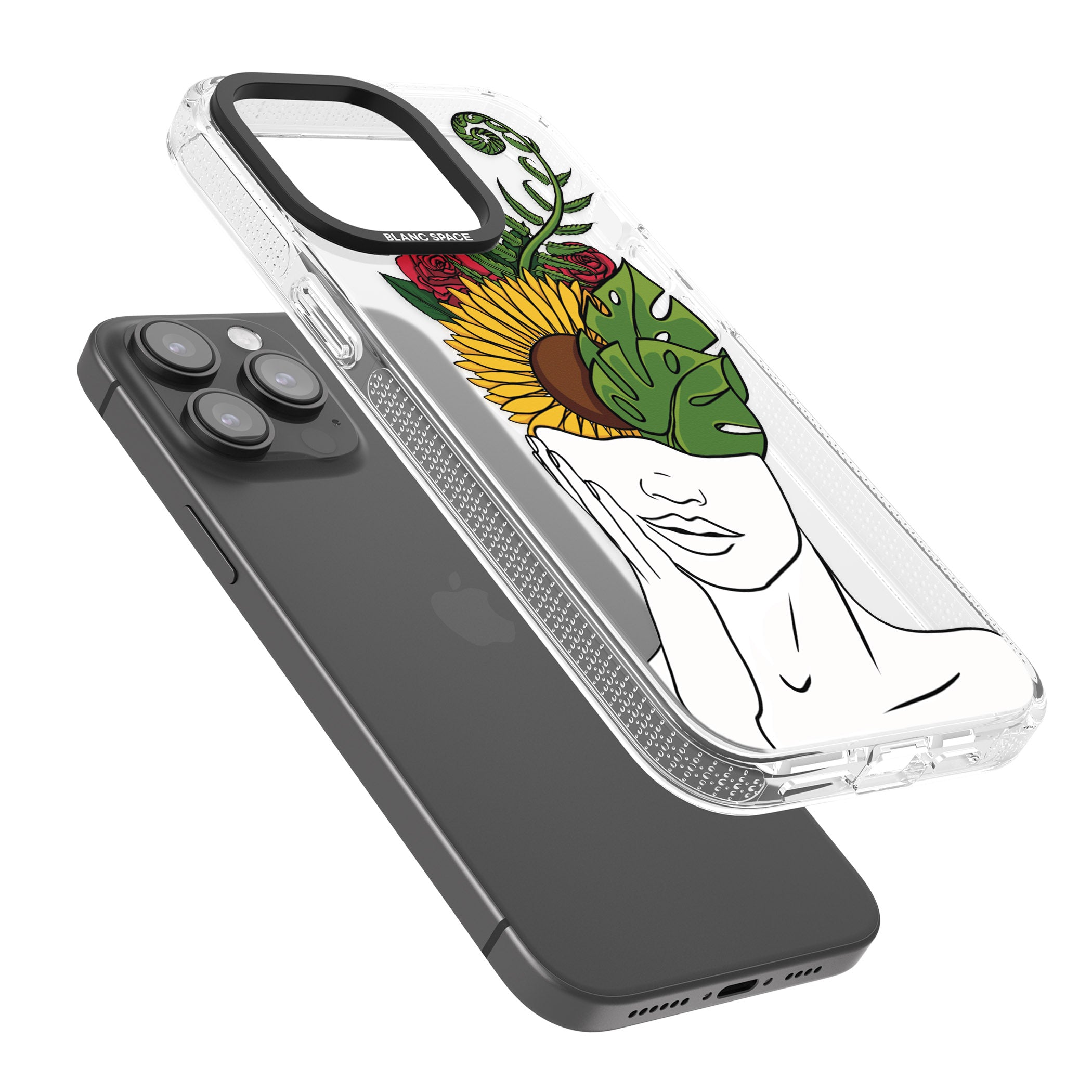 Let The Mind Flourish iPhone 15 Pro Max / 15 Pro / 14 Pro Max / 14 Pro / 13 Pro Clear Case Impact Air - Blanc Space