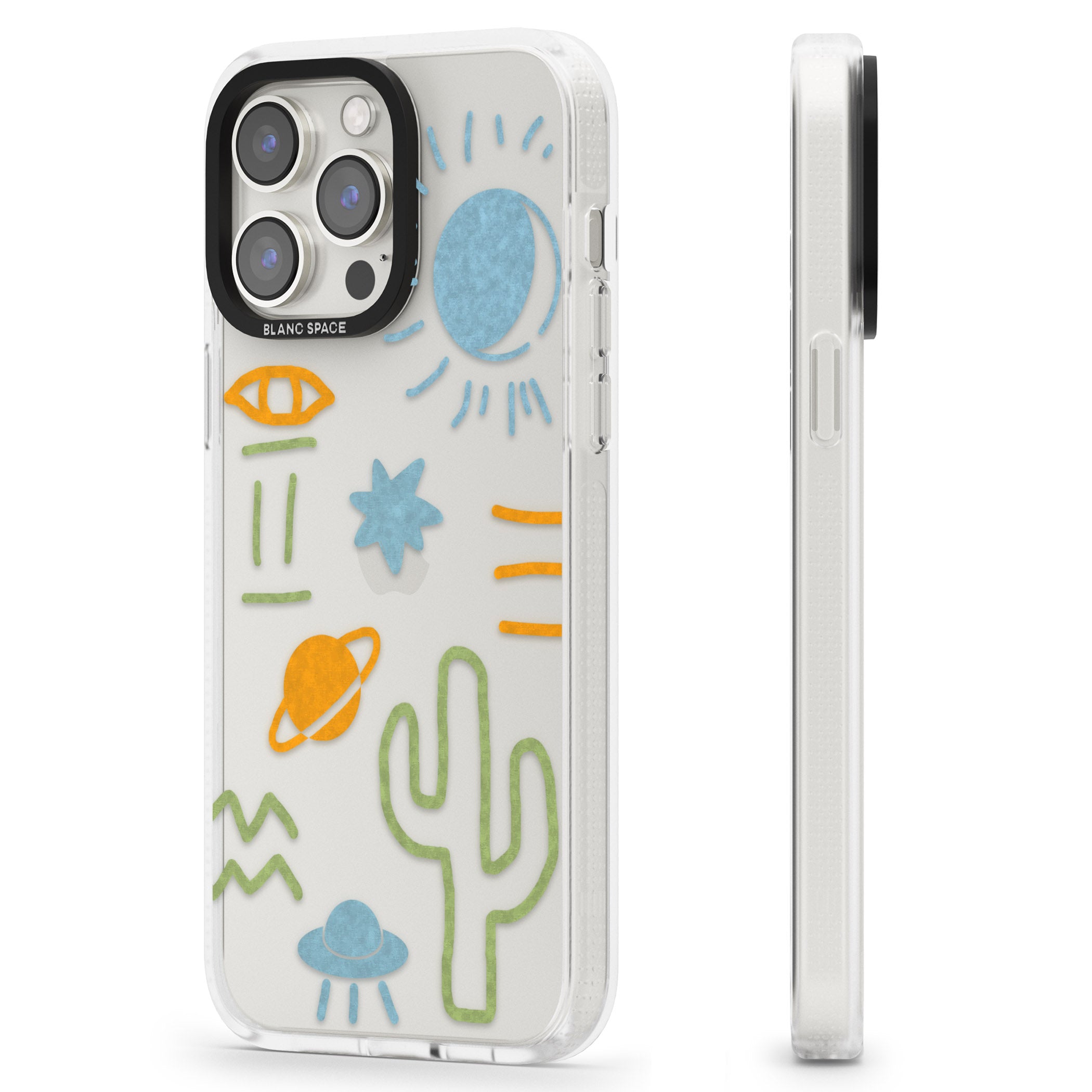 Summer Heat iPhone 15 Pro Max / 15 Pro / 14 Pro Max / 14 Pro / 13 Pro Clear Case Impact Air - Blanc Space