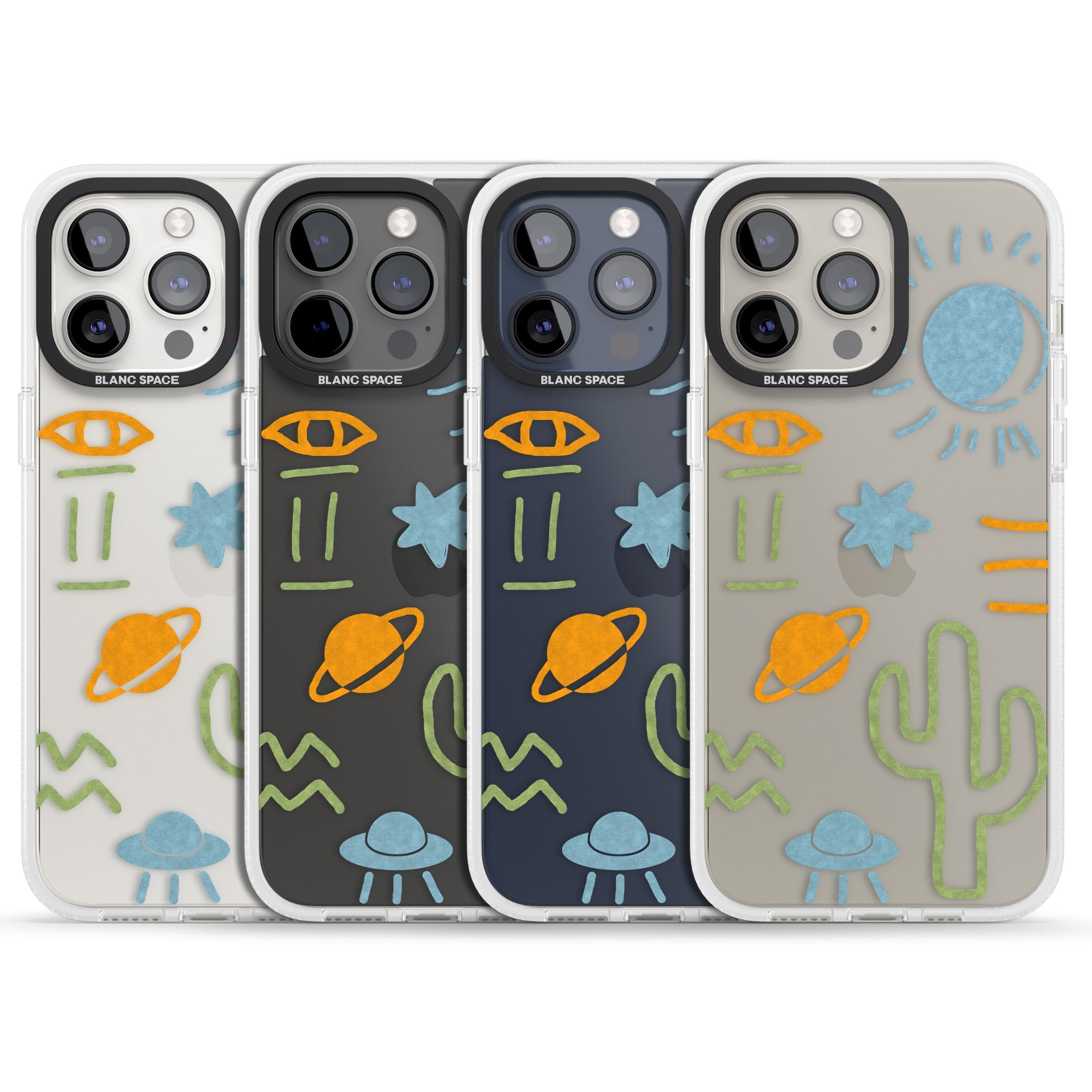 Summer Heat iPhone 15 Pro Max / 15 Pro / 14 Pro Max / 14 Pro / 13 Pro Clear Case Impact Air - Blanc Space