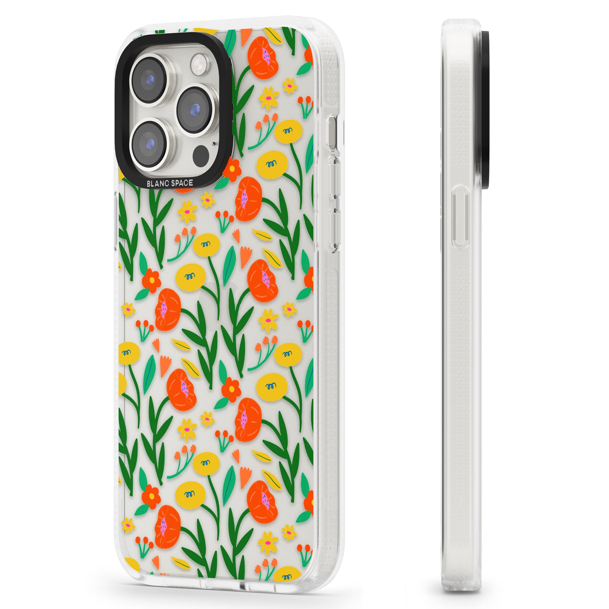 Summer Flower Fiesta iPhone 15 Pro Max / 15 Pro / 14 Pro Max / 14 Pro / 13 Pro Clear Case Impact Air - Blanc Space