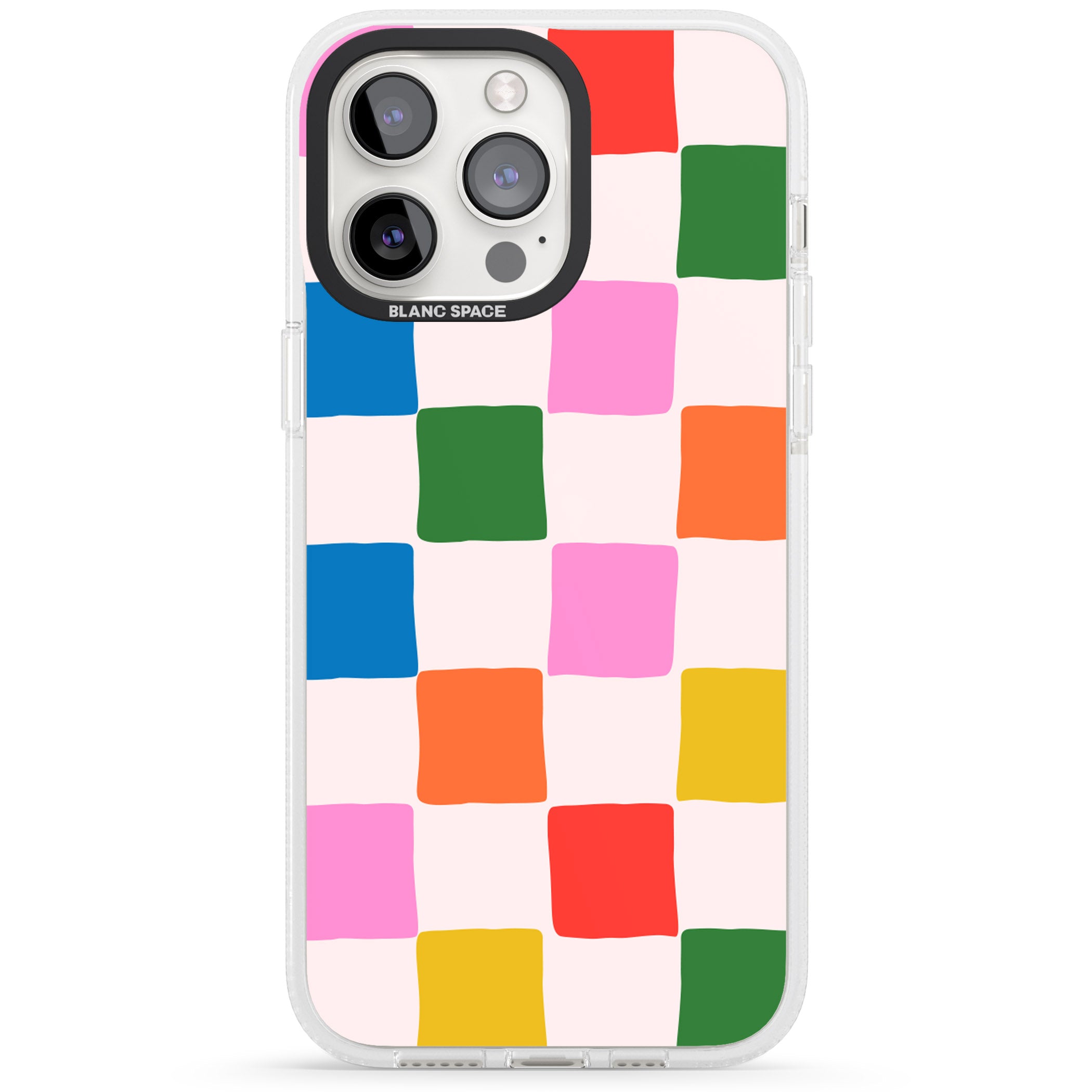 Colour Checked iPhone 15 Pro Max / 15 Pro / 14 Pro Max / 14 Pro / 13 Pro Clear Case Impact Air - Blanc Space