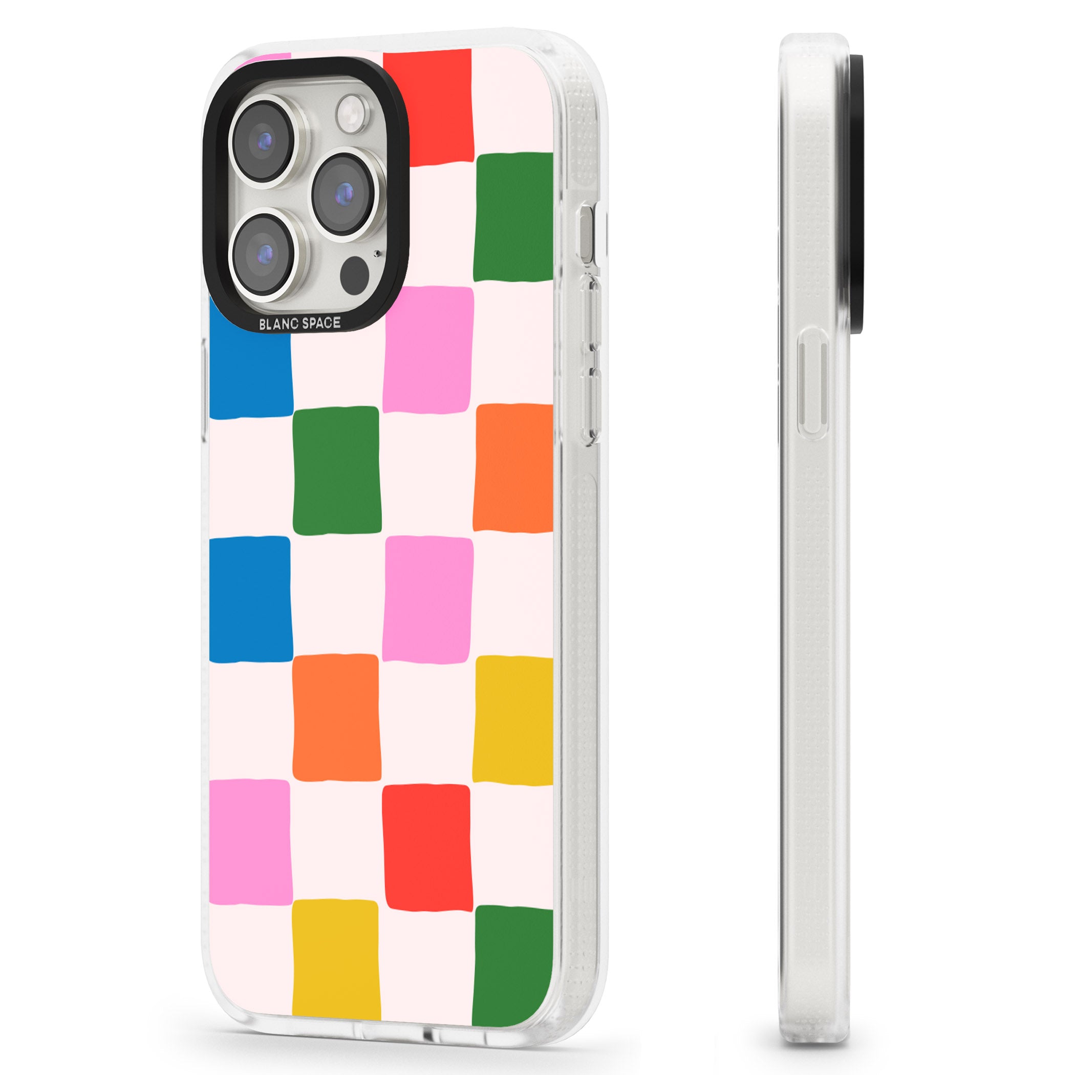 Colour Checked iPhone 15 Pro Max / 15 Pro / 14 Pro Max / 14 Pro / 13 Pro Clear Case Impact Air - Blanc Space