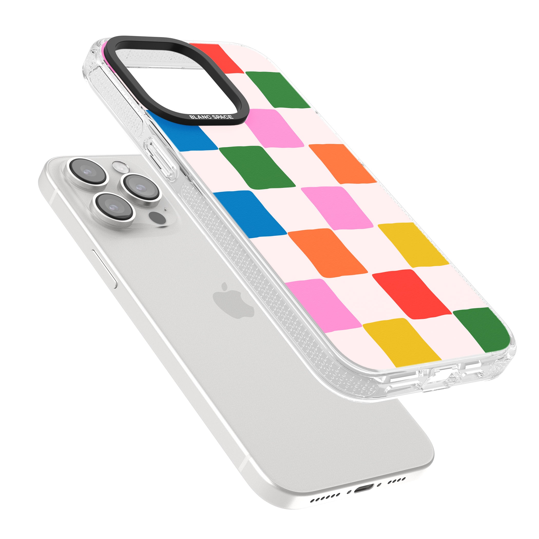 Colour Checked iPhone 15 Pro Max / 15 Pro / 14 Pro Max / 14 Pro / 13 Pro Clear Case Impact Air - Blanc Space