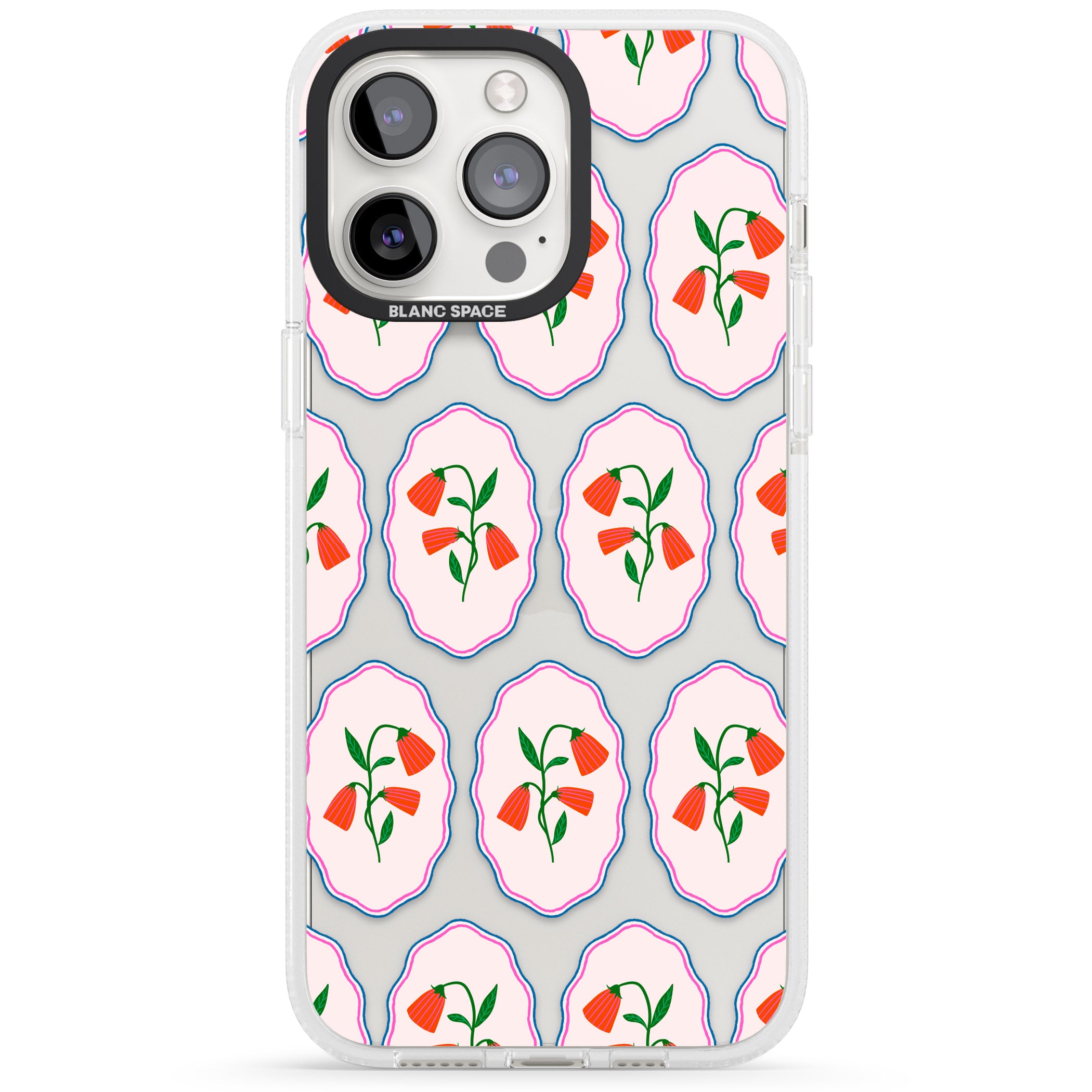 Rose Stamps iPhone 15 Pro Max / 15 Pro / 14 Pro Max / 14 Pro / 13 Pro Clear Case Impact Air - Blanc Space