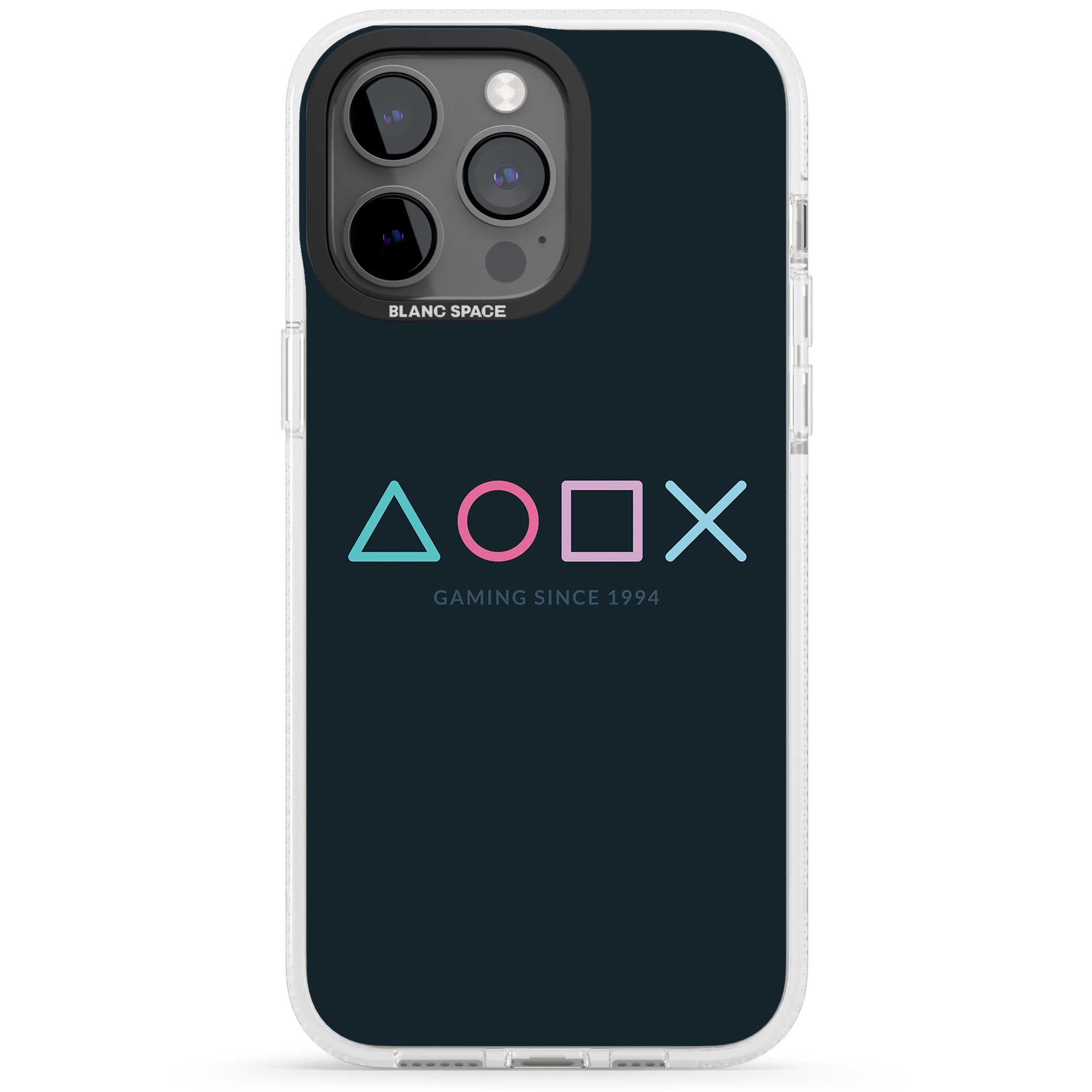 Gaming Since 1994 Station iPhone 15 Pro Max / 15 Pro / 14 Pro Max / 14 Pro / 13 Pro Clear Case Impact Air - Blanc Space