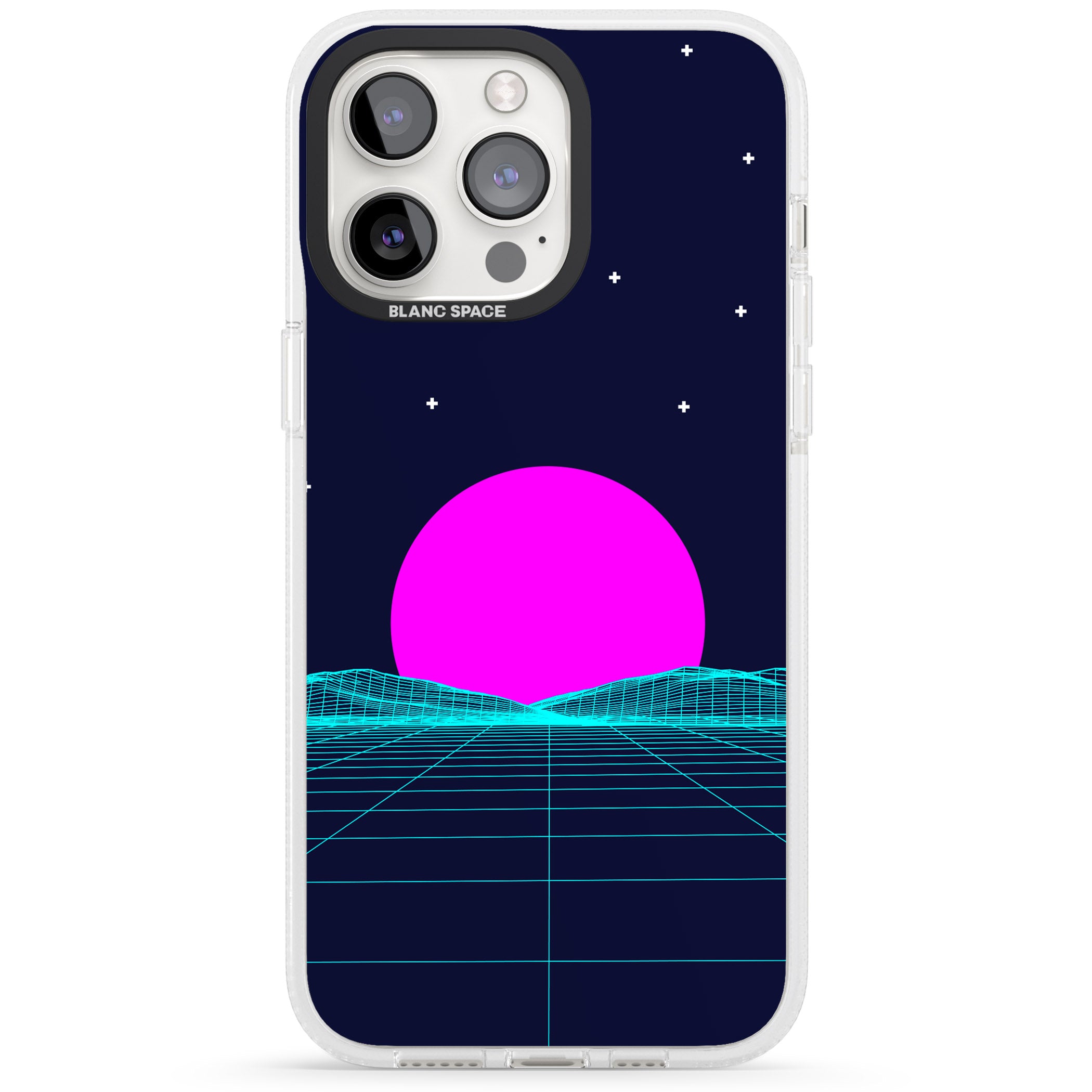 Miami Sunset Vaporwave iPhone 15 Pro Max / 15 Pro / 14 Pro Max / 14 Pro / 13 Pro Clear Case Impact Air - Blanc Space