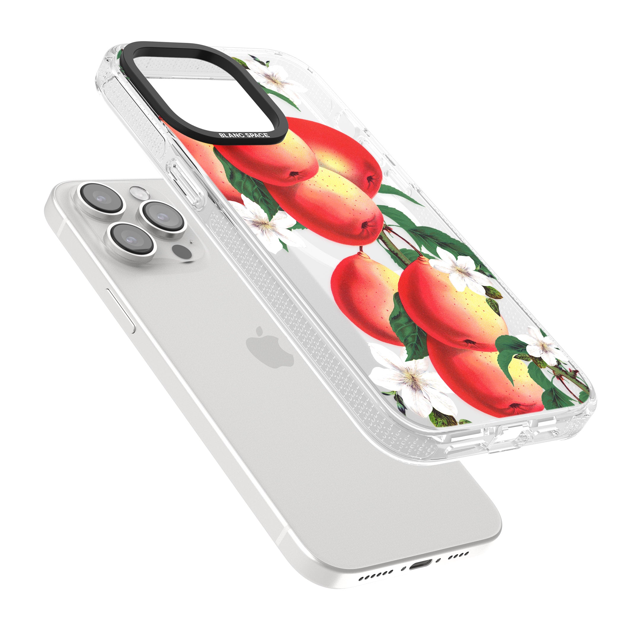 Vintage Painted Peaches iPhone 15 Pro Max / 15 Pro / 14 Pro Max / 14 Pro / 13 Pro Clear Case Impact Air - Blanc Space