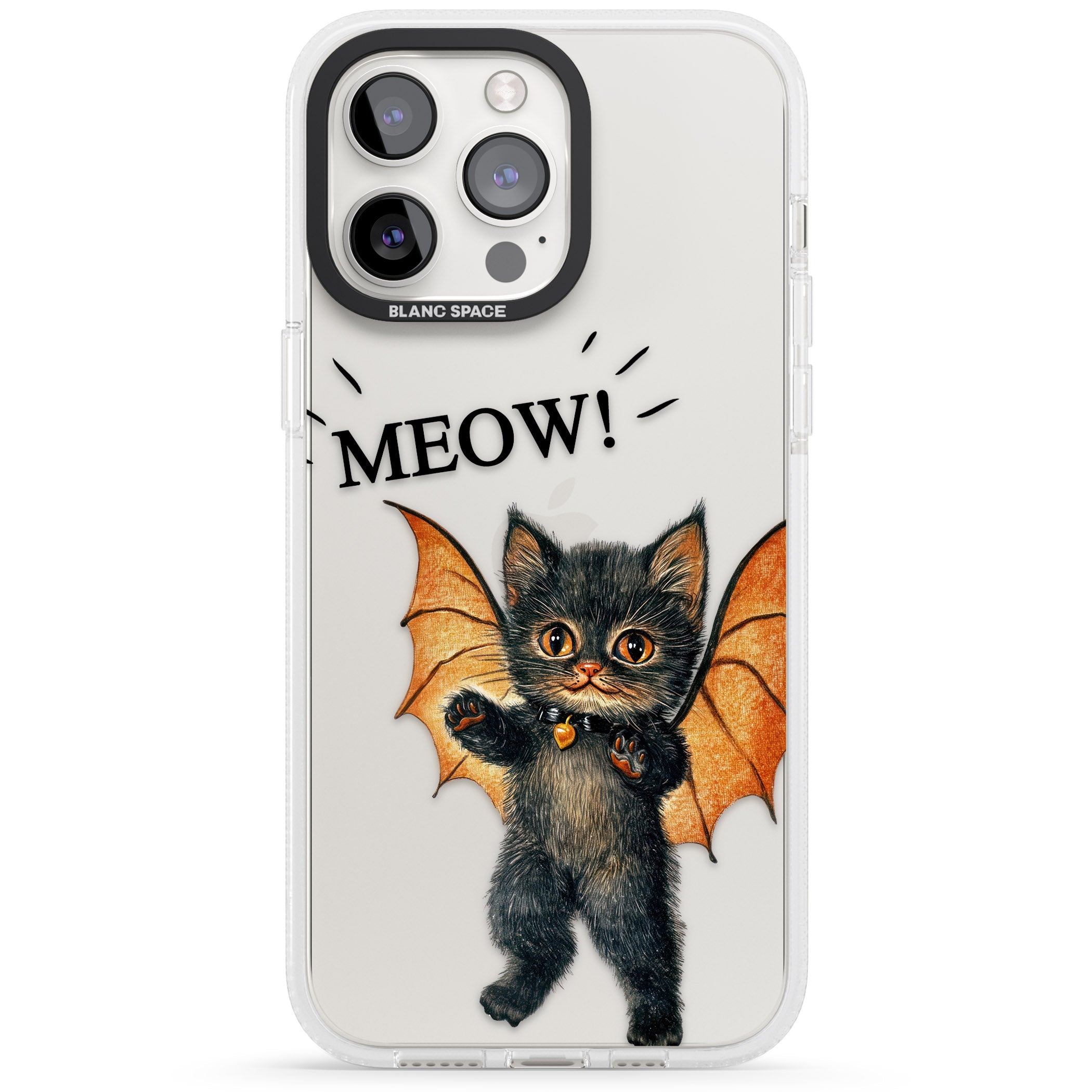 MEOW! iPhone 15 Pro Max / 15 Pro / 14 Pro Max / 14 Pro / 13 Pro Clear Case Impact Air - Blanc Space