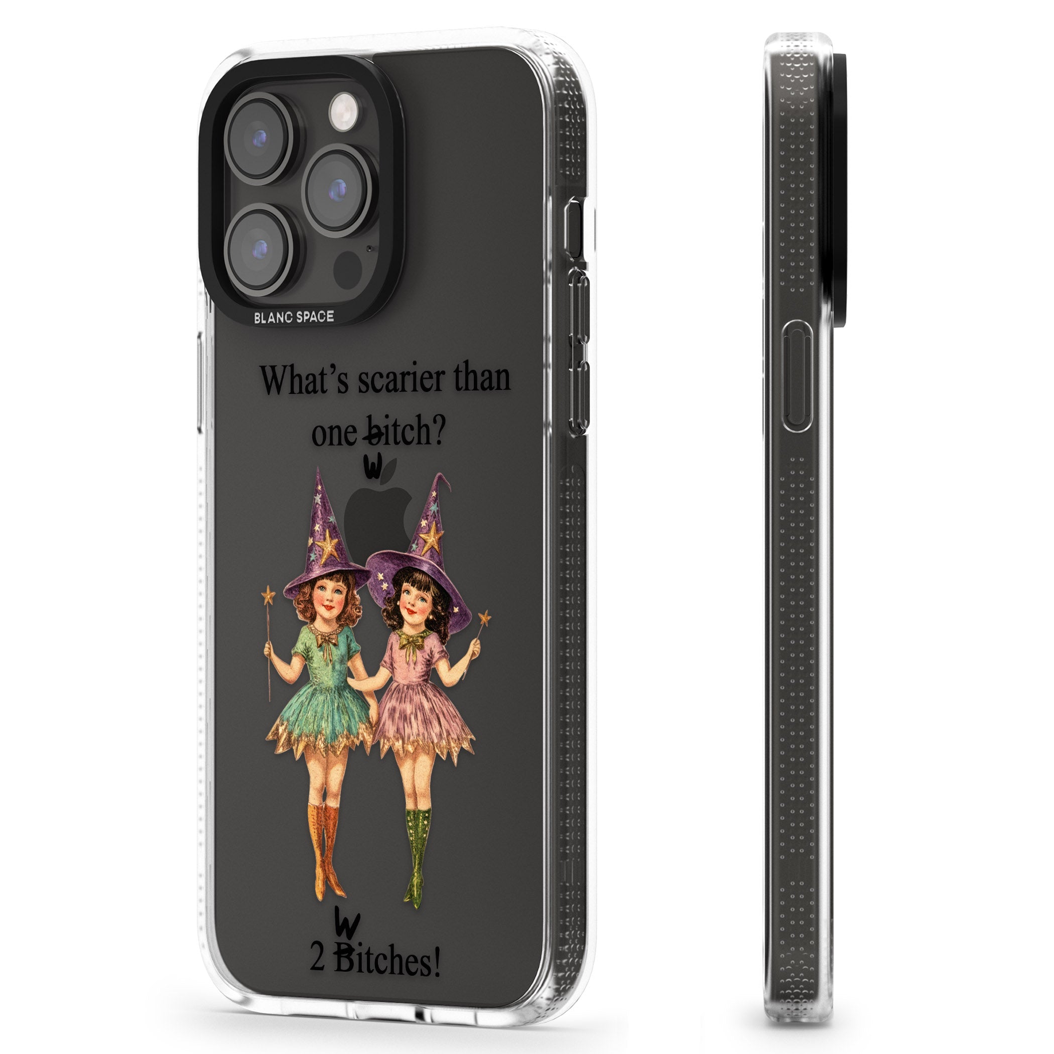 Two Witches iPhone 15 Pro Max / 15 Pro / 14 Pro Max / 14 Pro / 13 Pro Clear Case Impact Air - Blanc Space