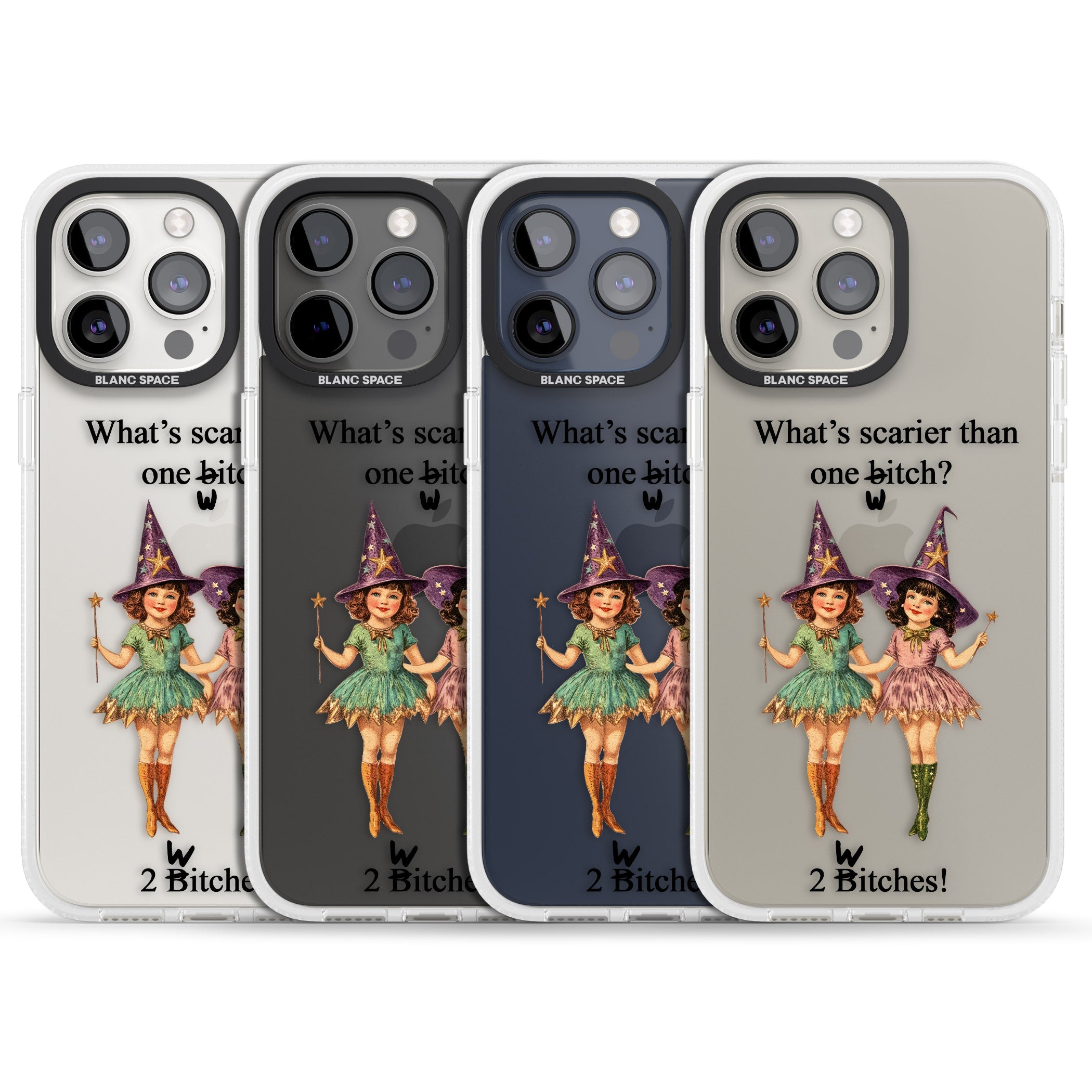 Two Witches iPhone 15 Pro Max / 15 Pro / 14 Pro Max / 14 Pro / 13 Pro Clear Case Impact Air - Blanc Space