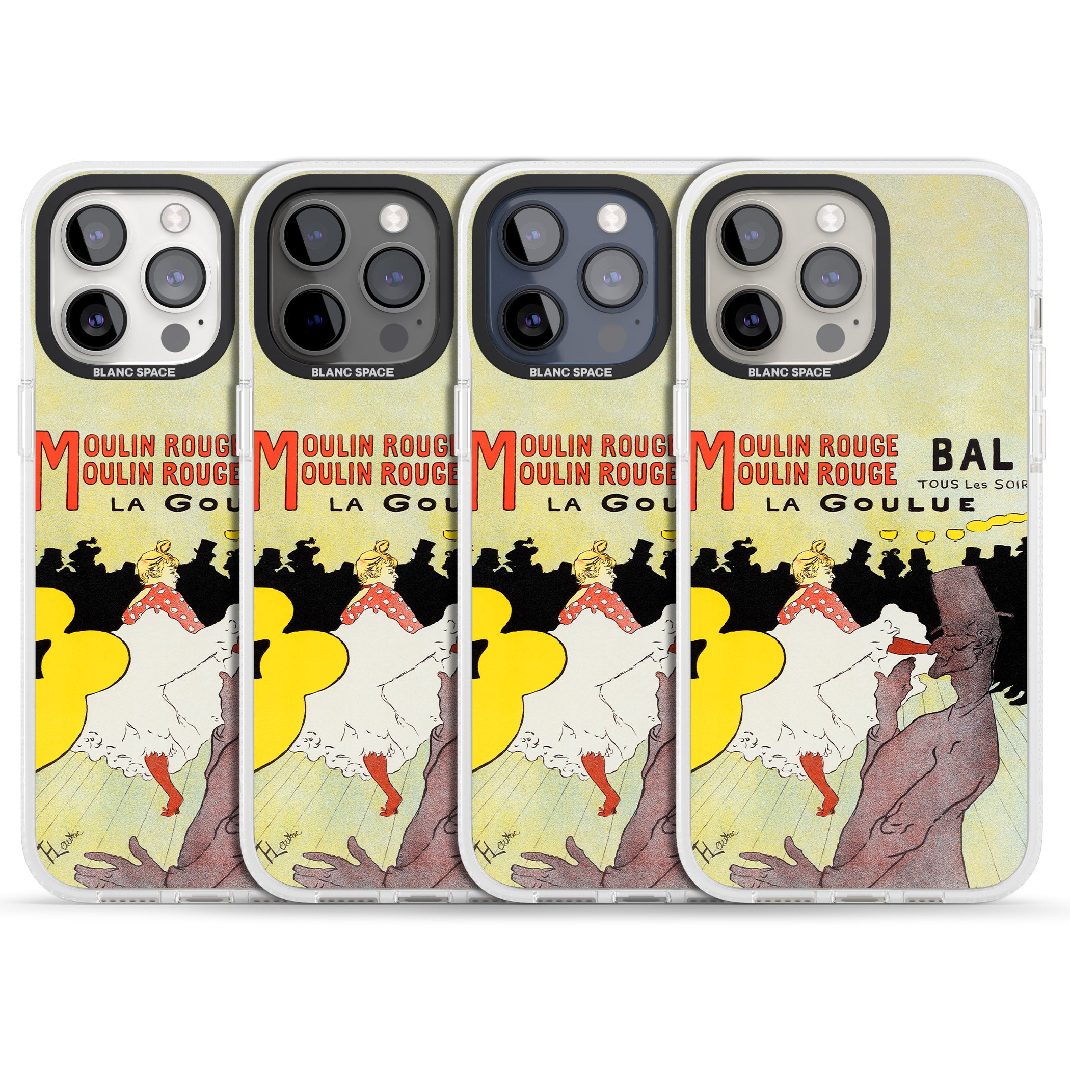 Moulin Rouge Poster iPhone 15 Pro Max / 15 Pro / 14 Pro Max / 14 Pro / 13 Pro Clear Case Impact Air - Blanc Space