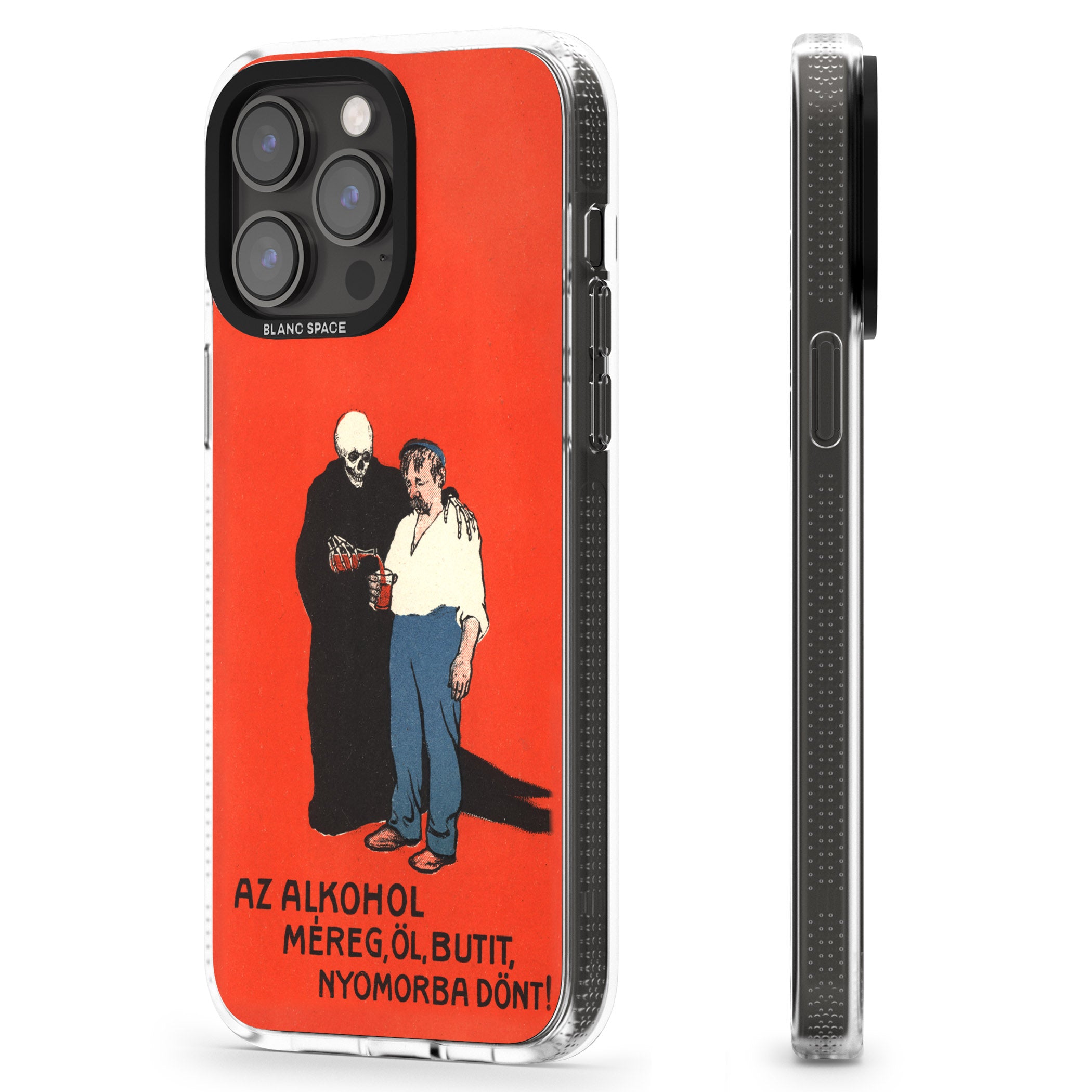 Az Alkohol Poster iPhone 15 Pro Max / 15 Pro / 14 Pro Max / 14 Pro / 13 Pro Clear Case Impact Air - Blanc Space