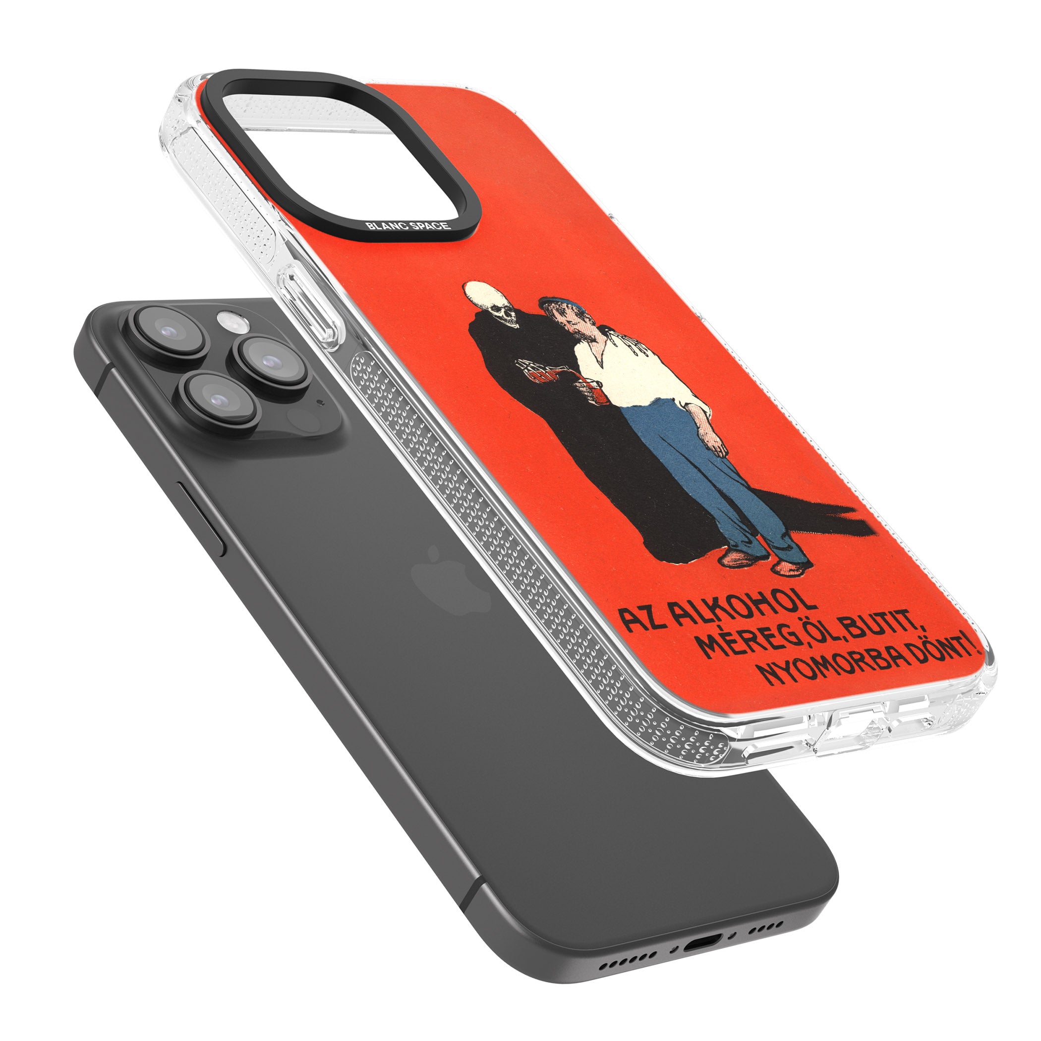 Az Alkohol Poster iPhone 15 Pro Max / 15 Pro / 14 Pro Max / 14 Pro / 13 Pro Clear Case Impact Air - Blanc Space