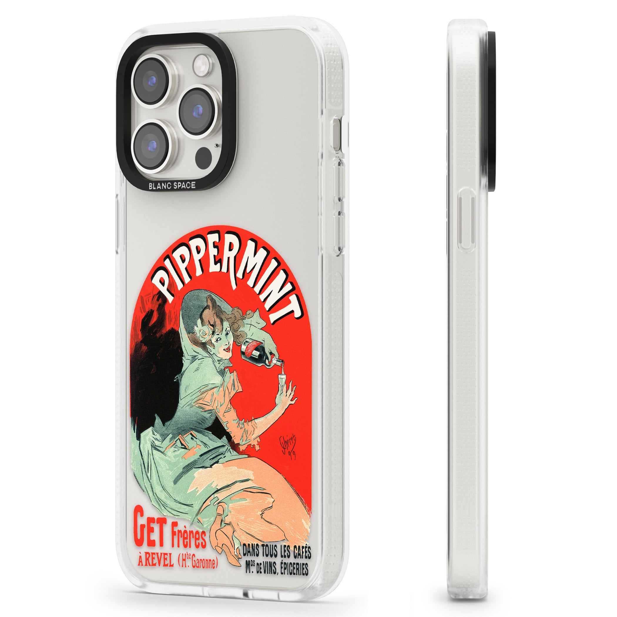 Pippermint Poster iPhone 15 Pro Max / 15 Pro / 14 Pro Max / 14 Pro / 13 Pro Clear Case Impact Air - Blanc Space