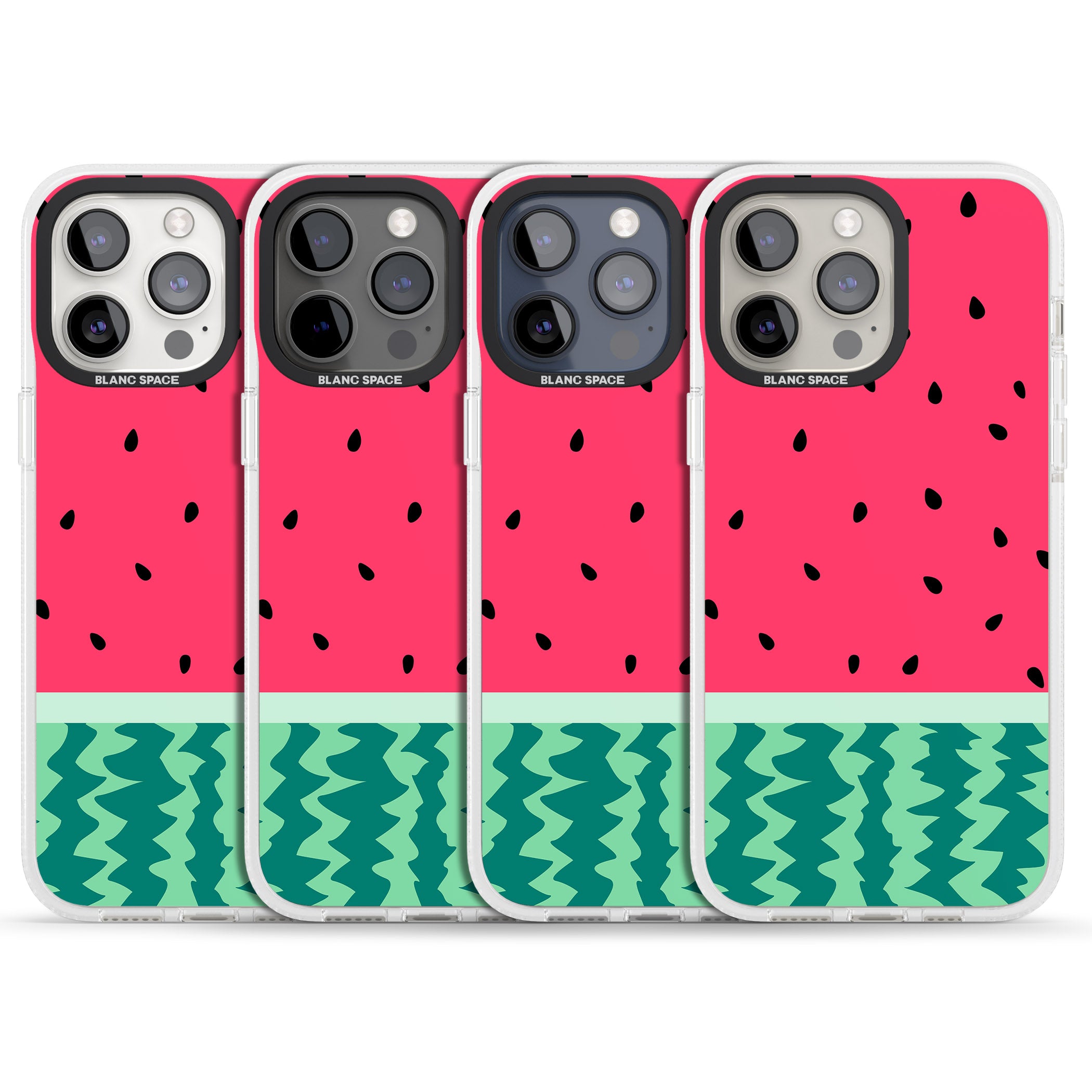 Full Watermelon Print iPhone 15 Pro Max / 15 Pro / 14 Pro Max / 14 Pro / 13 Pro Clear Case Impact Air - Blanc Space