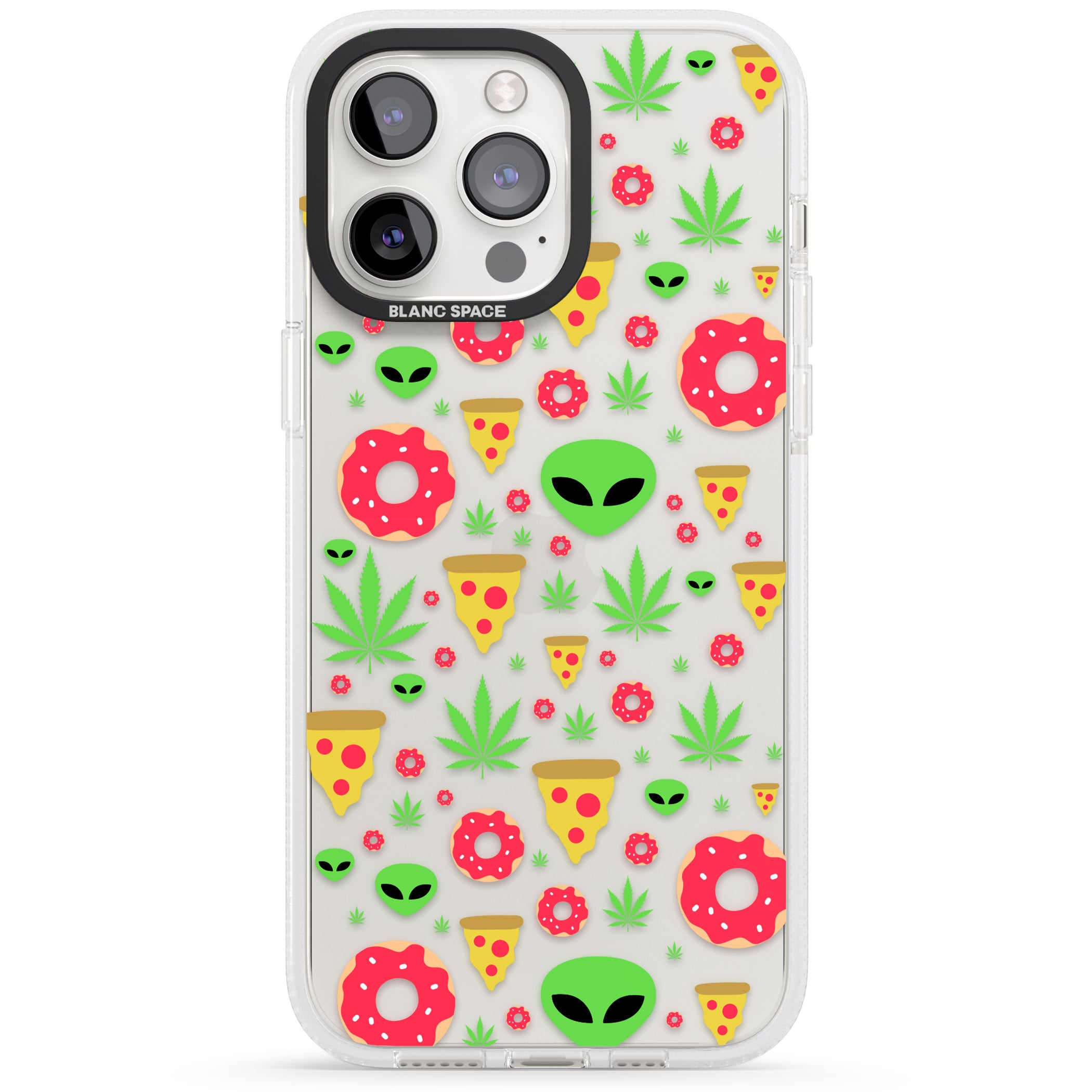 Martians & Munchies iPhone 15 Pro Max / 15 Pro / 14 Pro Max / 14 Pro / 13 Pro Clear Case Impact Air - Blanc Space