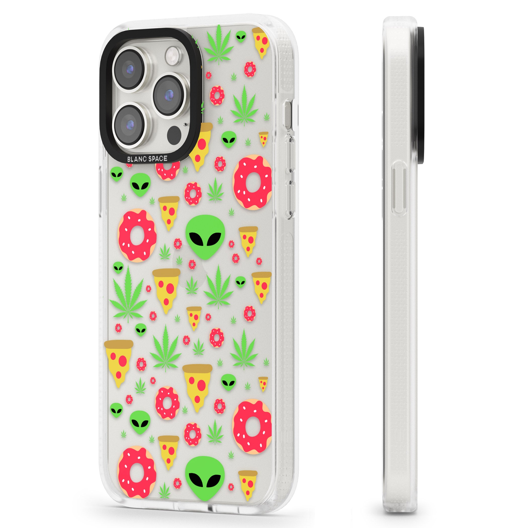 Martians & Munchies iPhone 15 Pro Max / 15 Pro / 14 Pro Max / 14 Pro / 13 Pro Clear Case Impact Air - Blanc Space