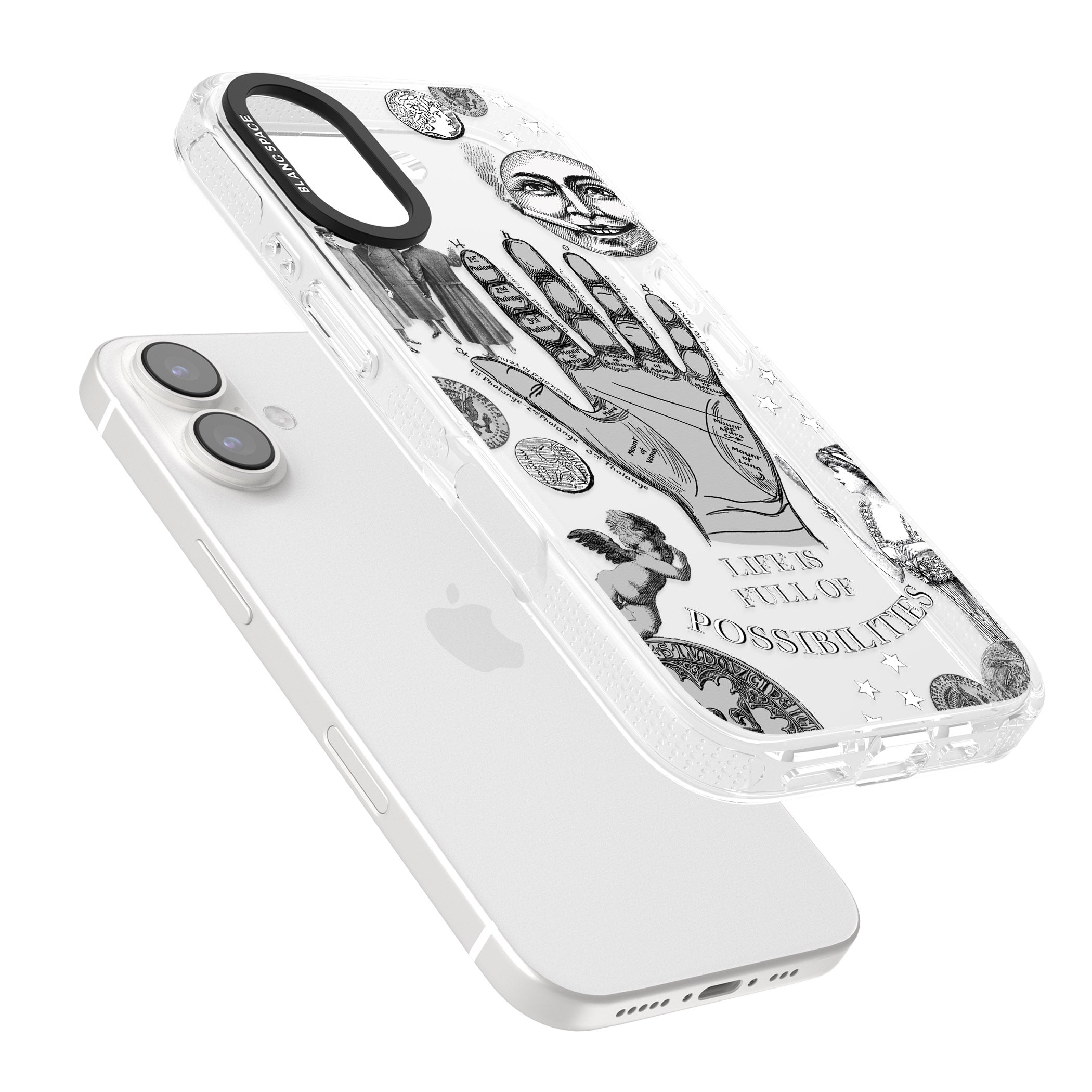 Life is Full of Possibilities iPhone 16 / 16 Plus Clear Case Impact Air - Blanc Space