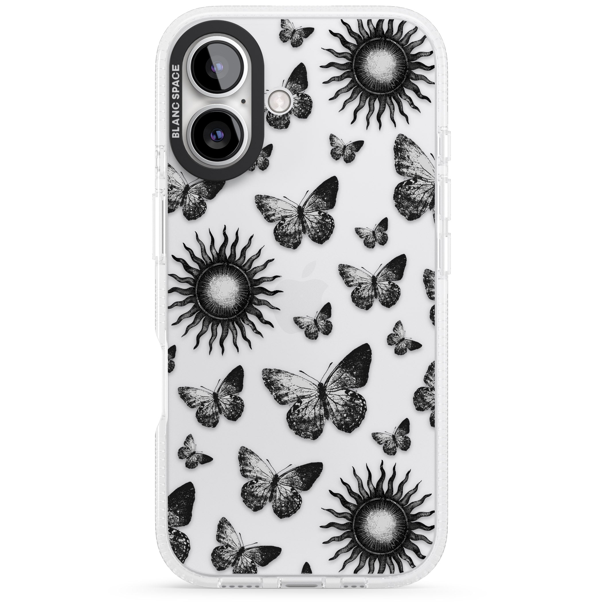 Butterflies & Suns iPhone 16 / 16 Plus Clear Case Impact Air - Blanc Space