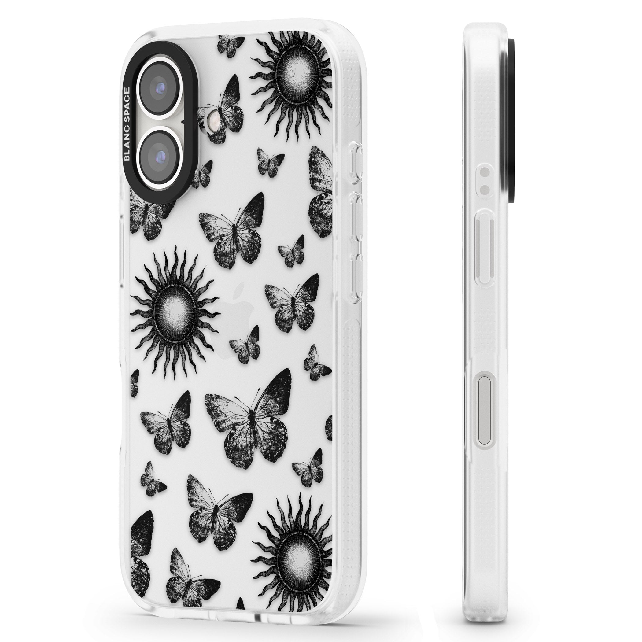 Butterflies & Suns iPhone 16 / 16 Plus Clear Case Impact Air - Blanc Space