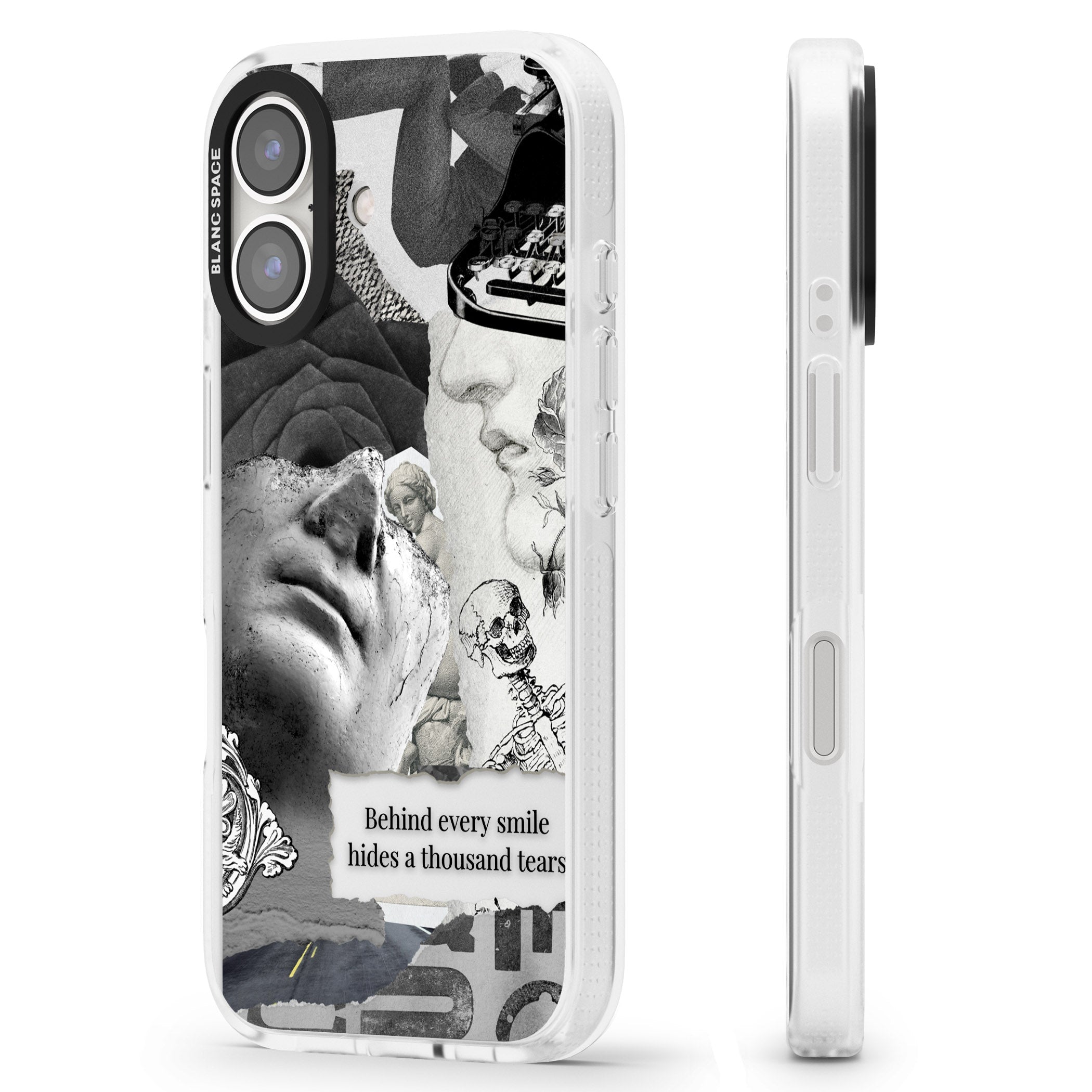 Behind Every Smile iPhone 16 / 16 Plus Clear Case Impact Air - Blanc Space