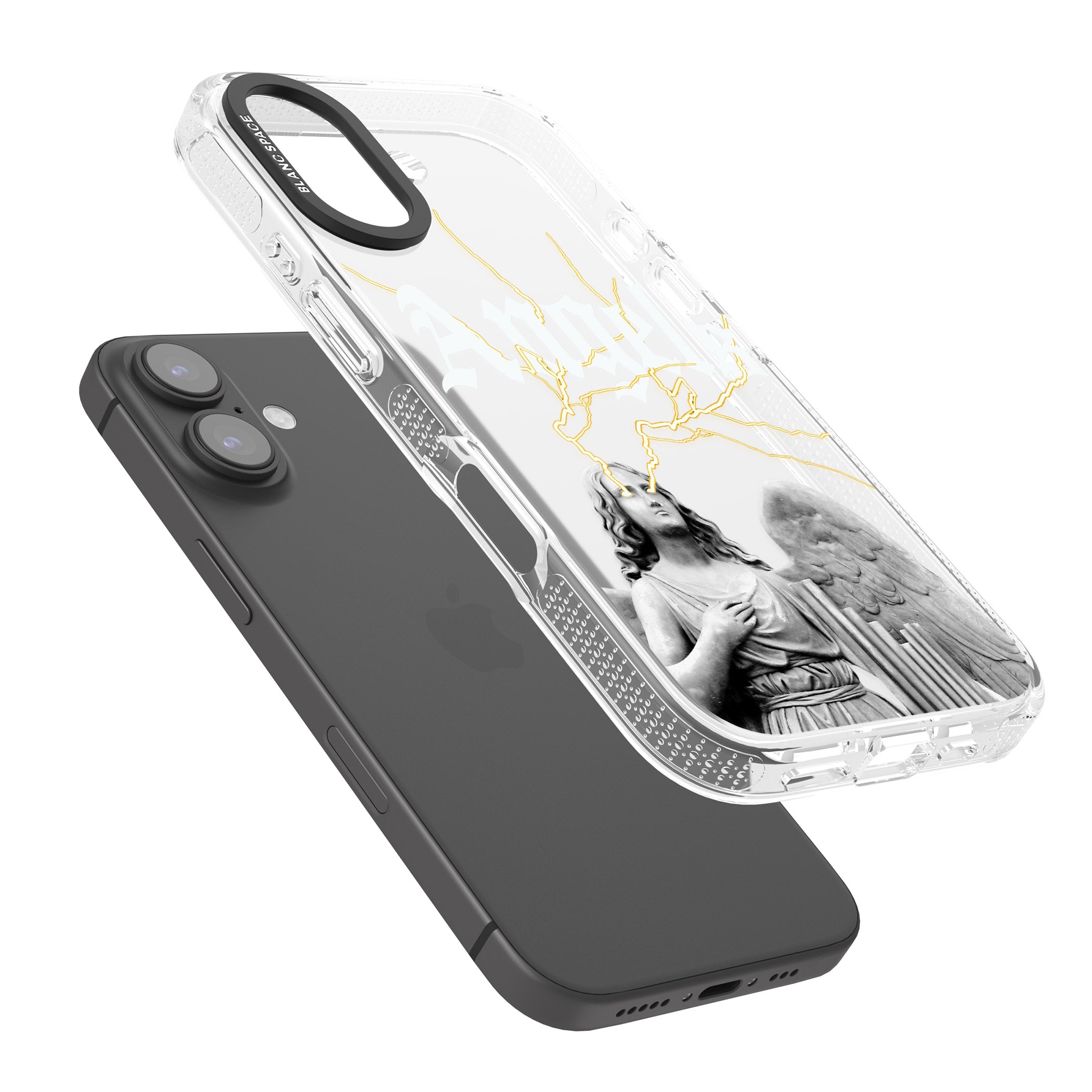 ANGELS iPhone 16 / 16 Plus Clear Case Impact Air - Blanc Space