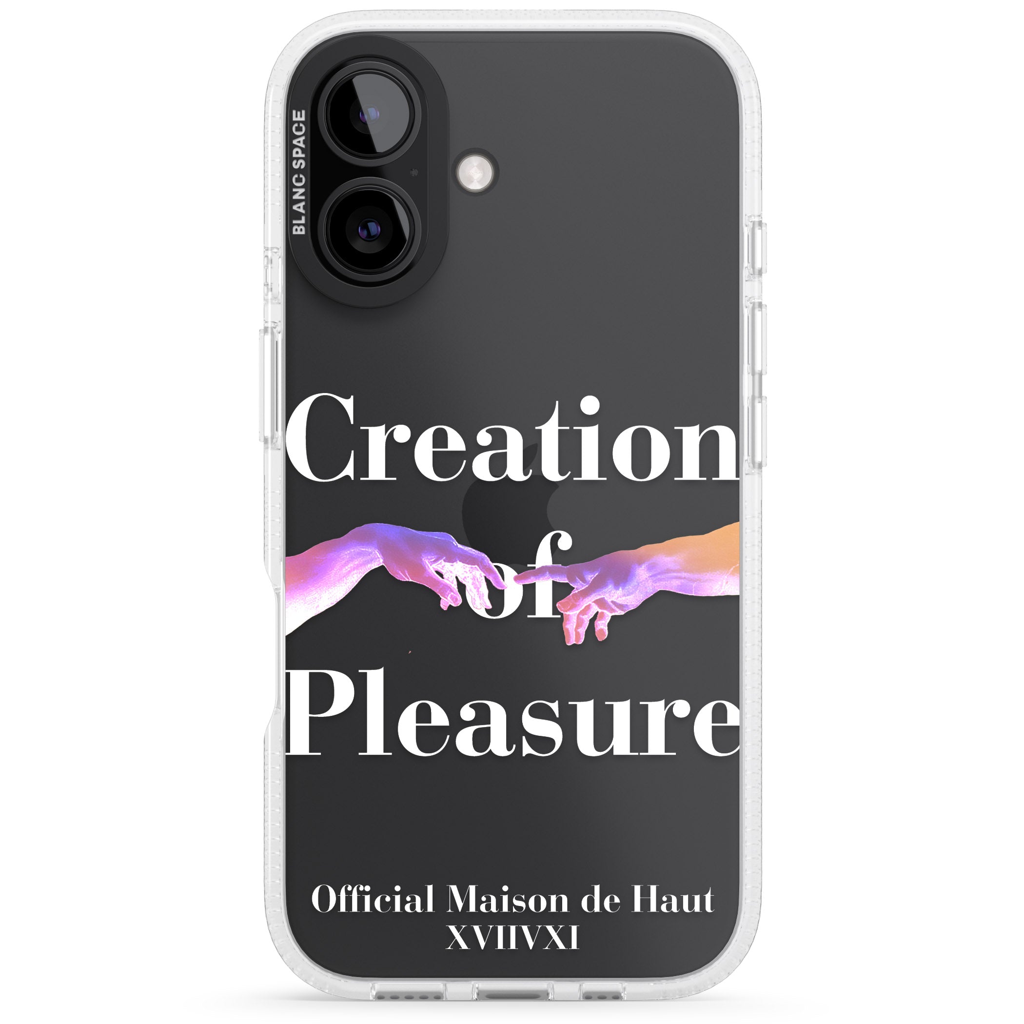 Creation of Pleasure iPhone 16 / 16 Plus Clear Case Impact Air - Blanc Space