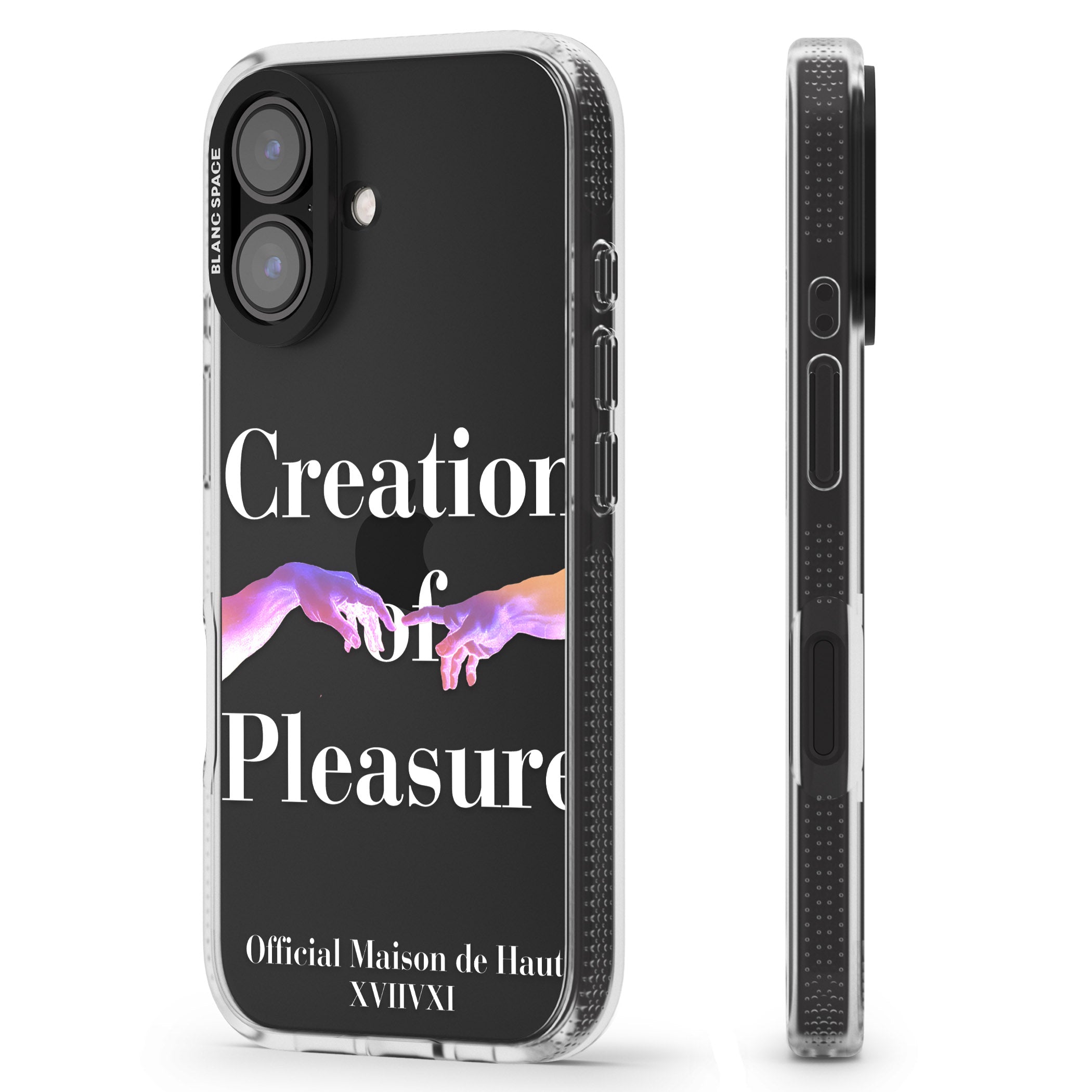 Creation of Pleasure iPhone 16 / 16 Plus Clear Case Impact Air - Blanc Space